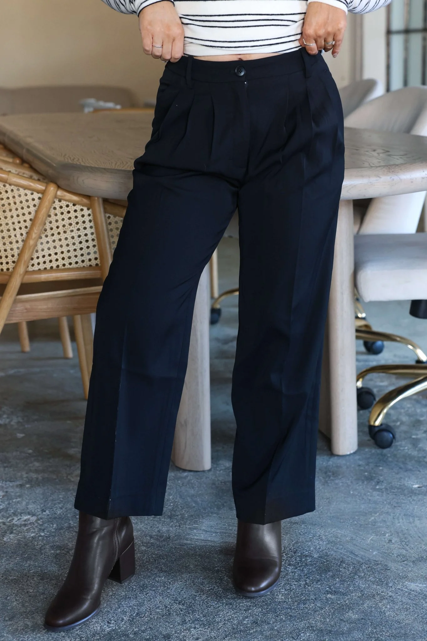 Anabelle Black Pleated Trousers - FINAL SALE - Image 2