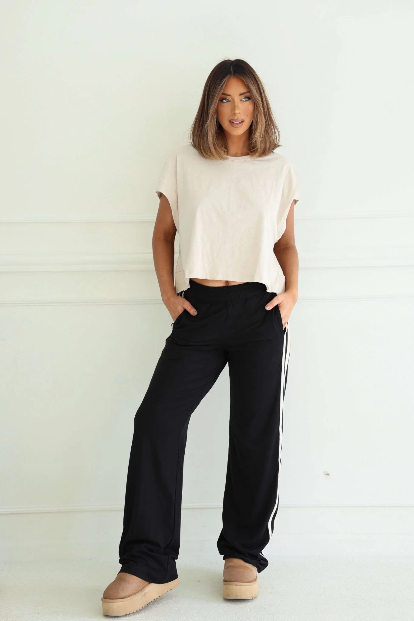 Beige Cotton Slub Open Back Top - FINAL SALE - Image 3