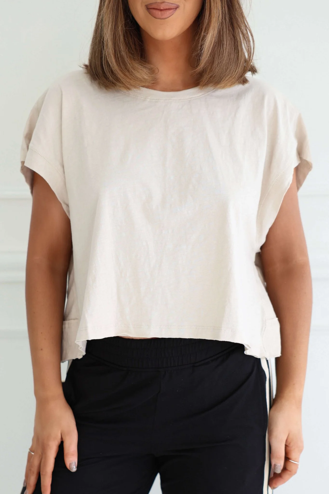 Beige Cotton Slub Open Back Top - FINAL SALE - Image 4