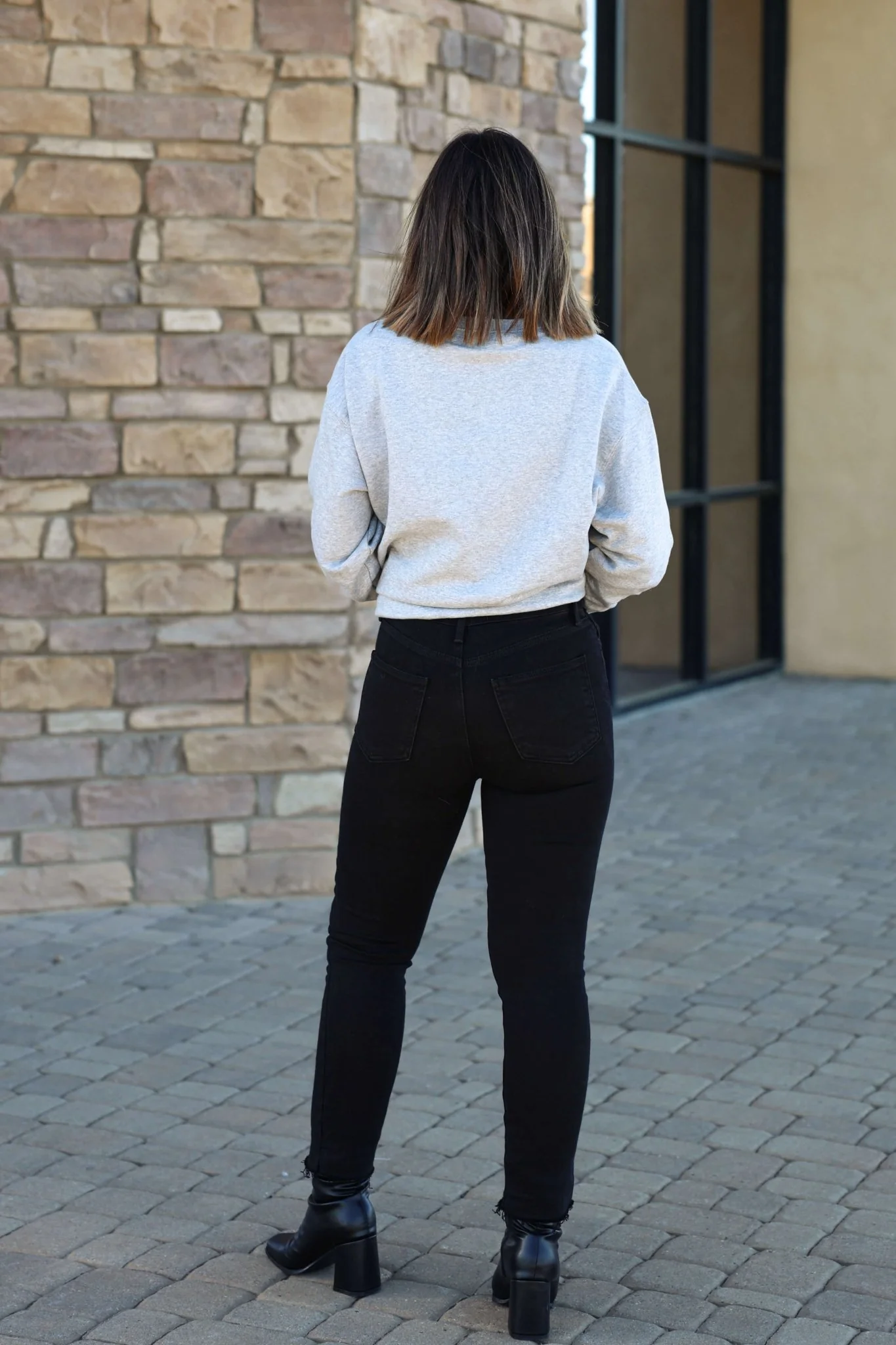 Black Frayed Hem Straight Leg Jeans - FINAL SALE - Image 4