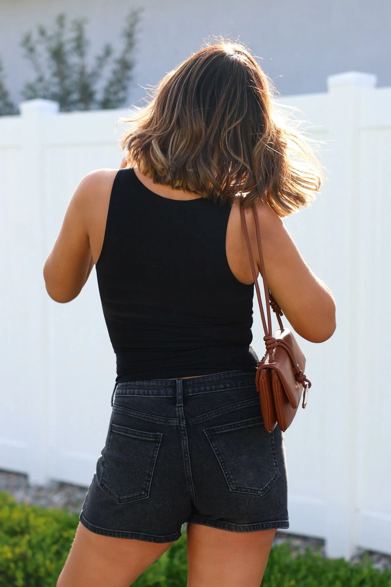Black High Rise Classic Hem Shorts - Image 4