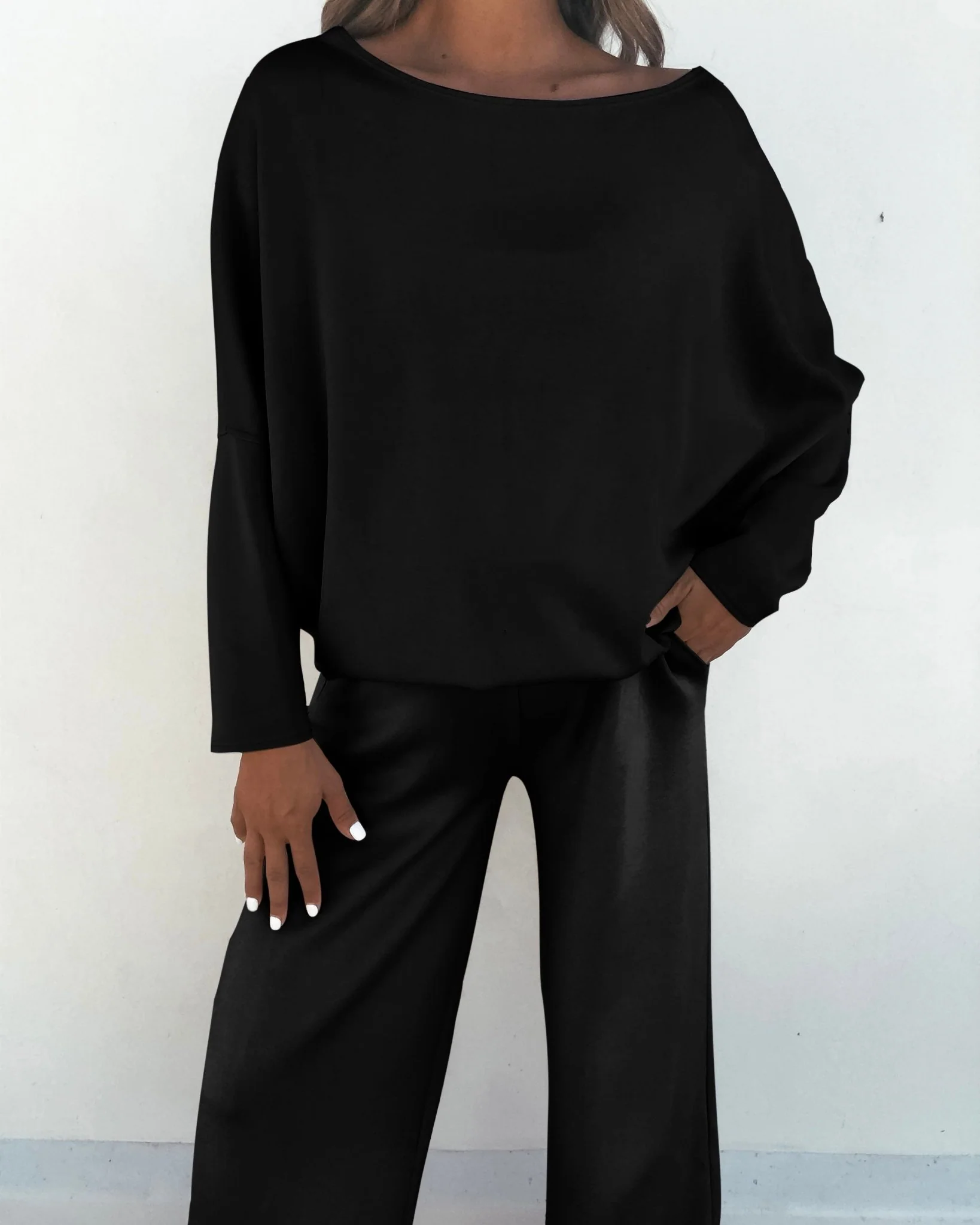 Black Off The Shoulder Scuba Top - FINAL SALE - Image 3