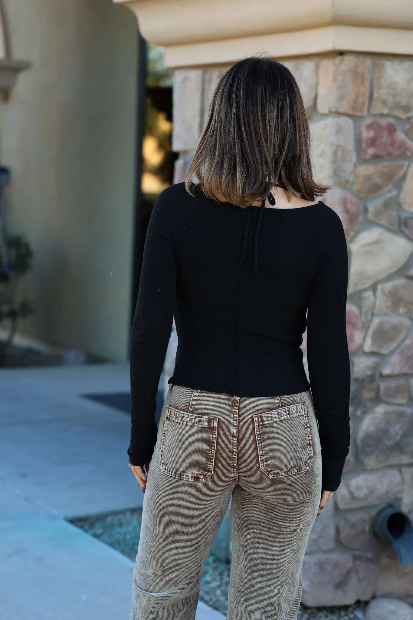Black Ruched Long Sleeve Top - FINAL SALE - Image 5