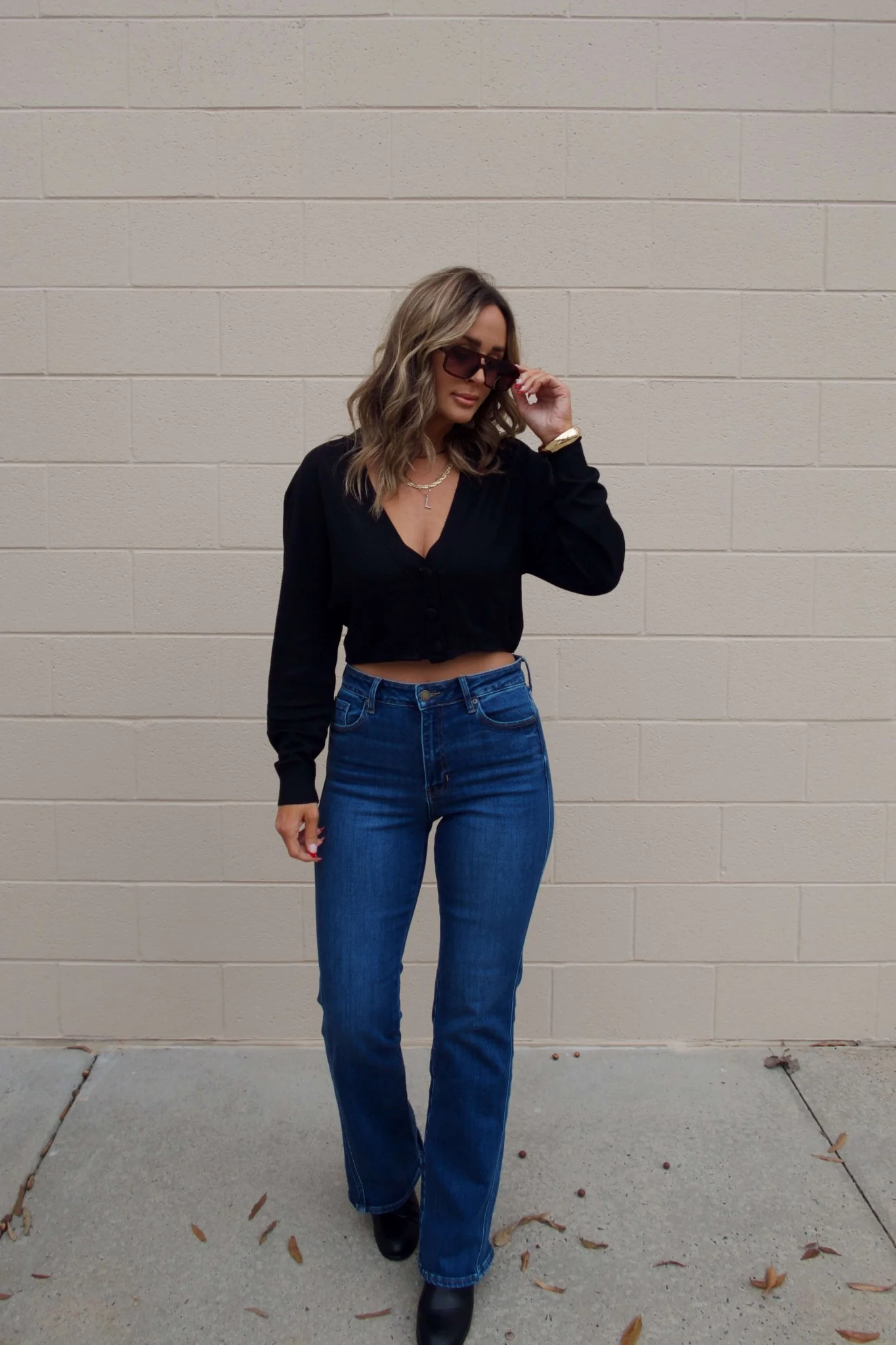 Black V Neck Buttoned Cardigan - FINAL SALE - Image 4