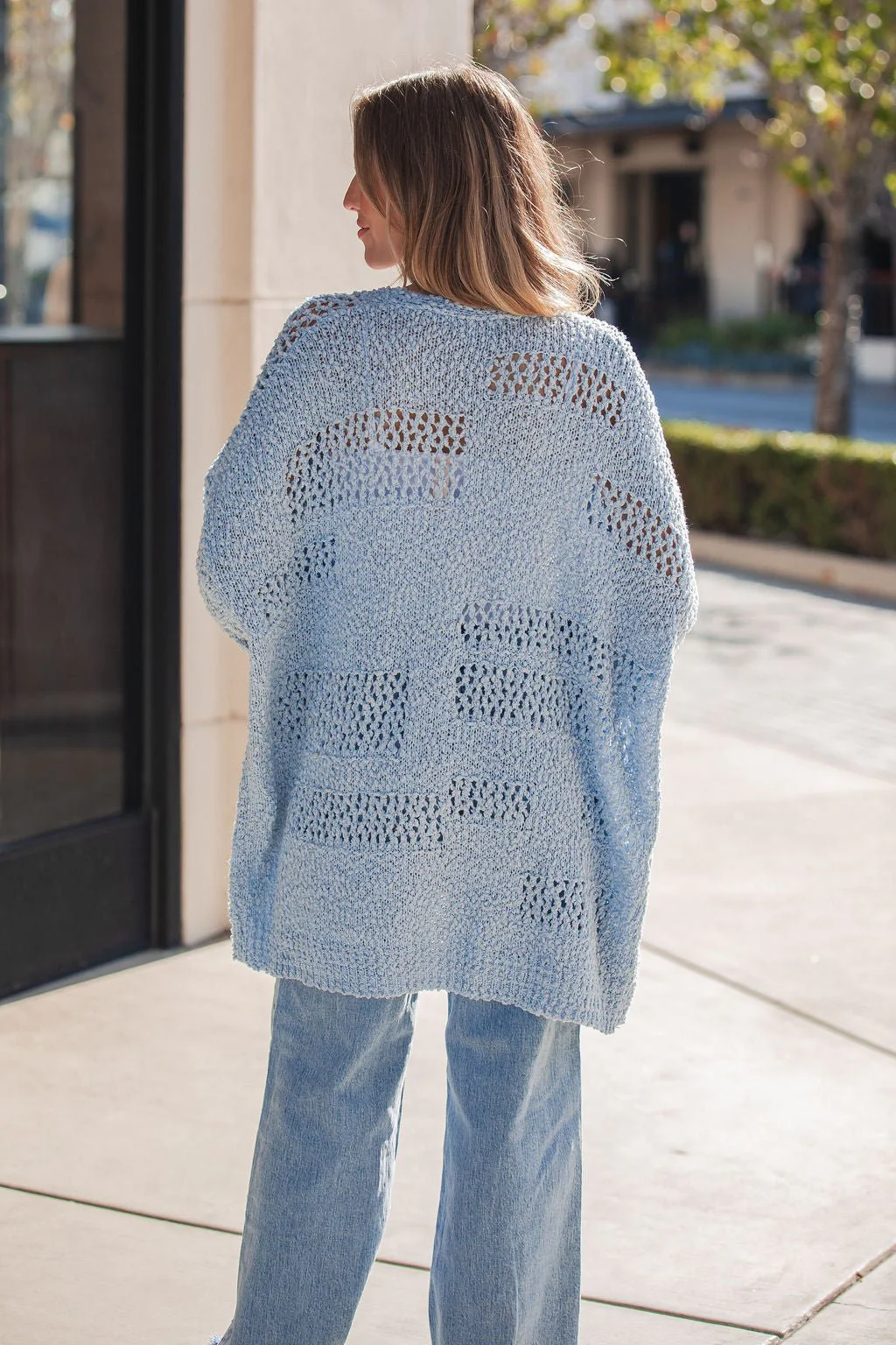 Blue Open Front Popcorn Kit Cardigan-FINAL SALE - Image 9