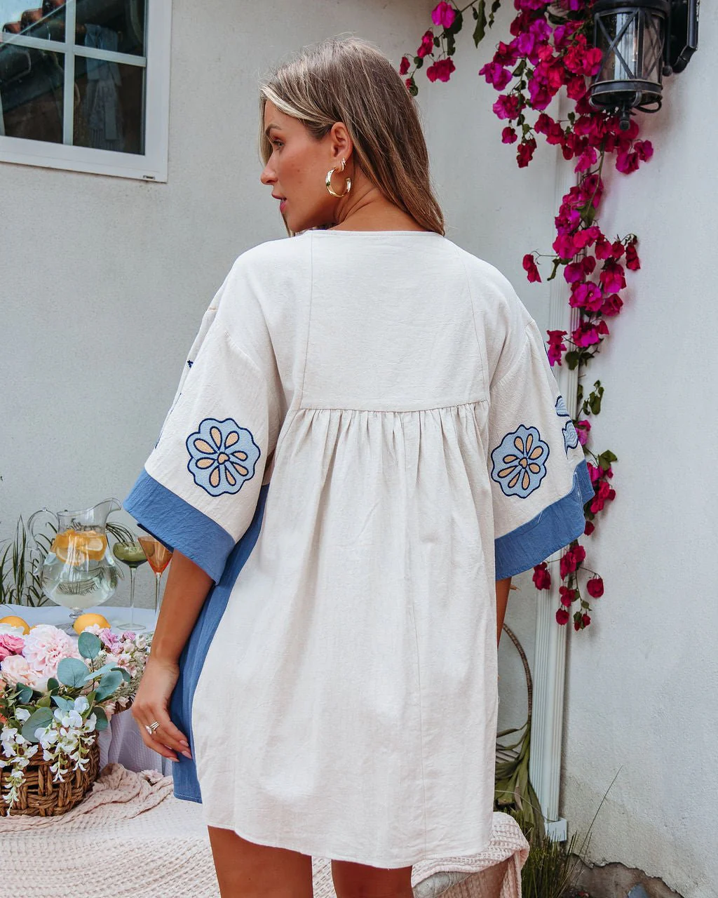 Bluebelle Denim Embroidered Mini Dress - Image 9