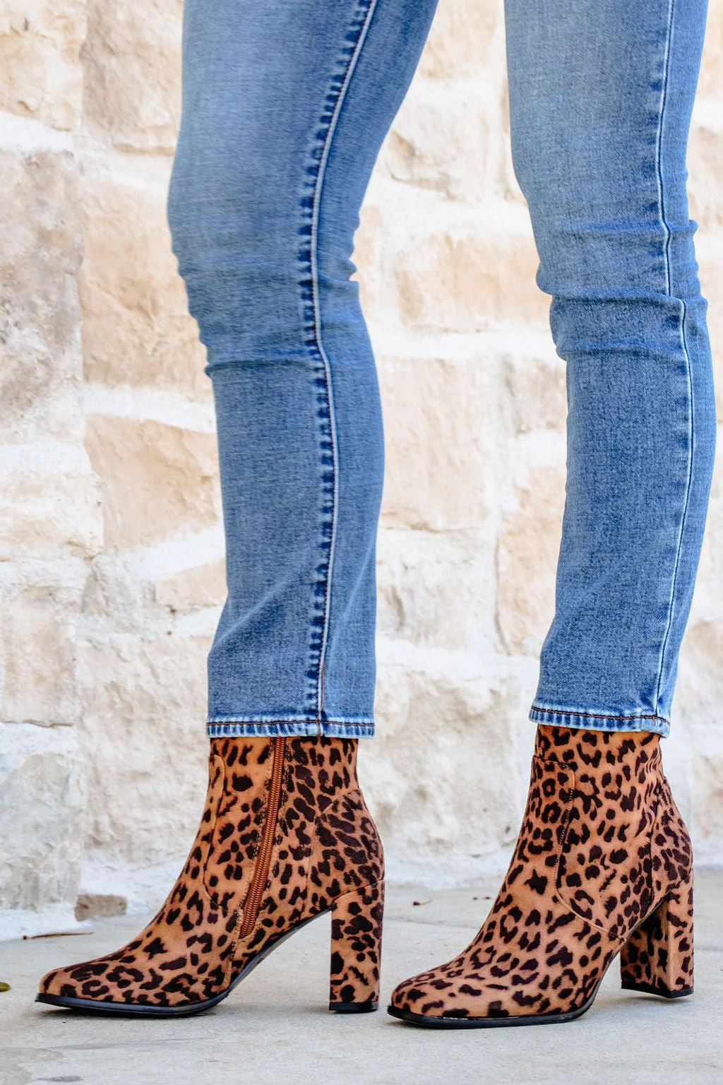 Brown Leopard Suede Booties - FINAL SALE - Image 3