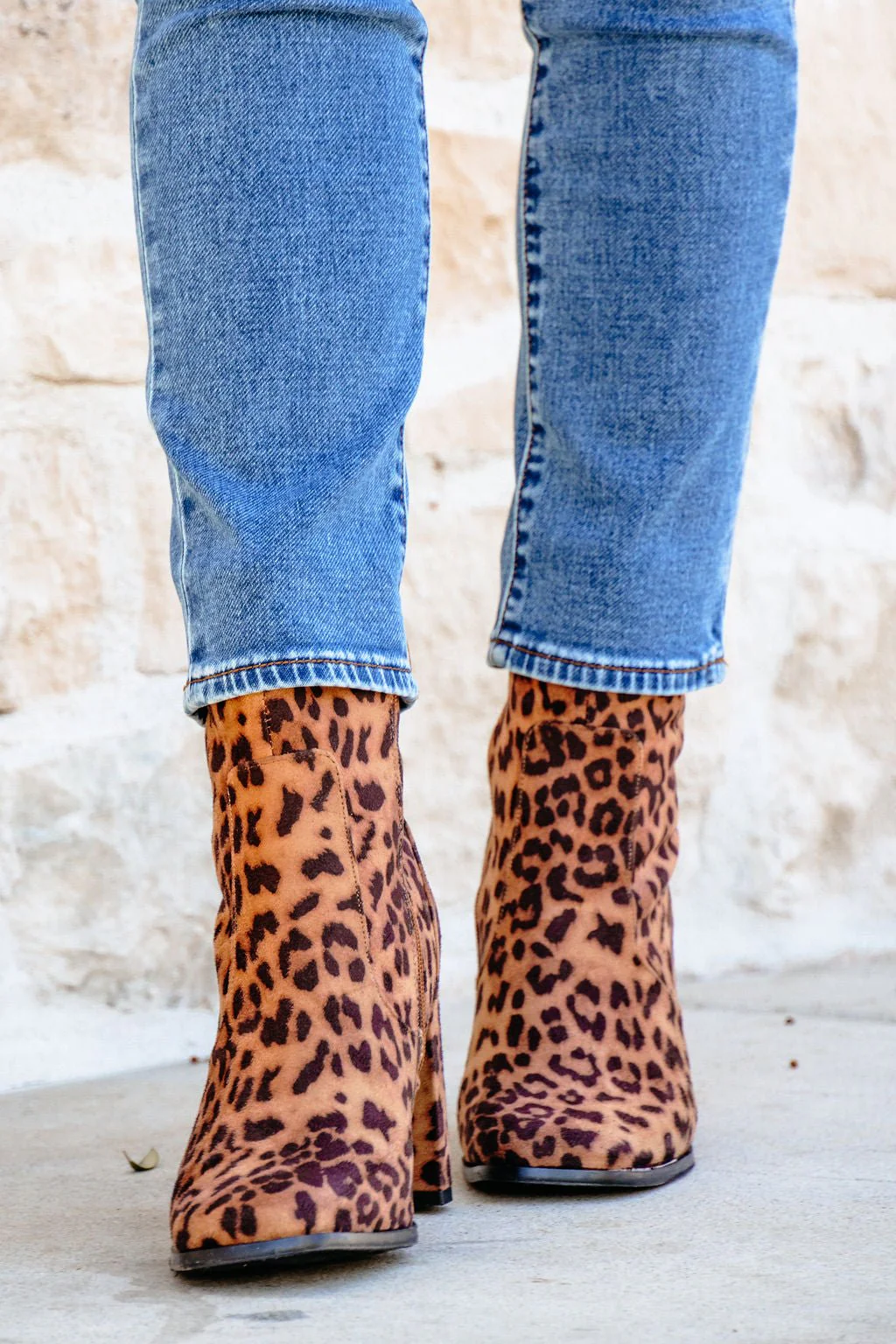 Brown Leopard Suede Booties - FINAL SALE - Image 4