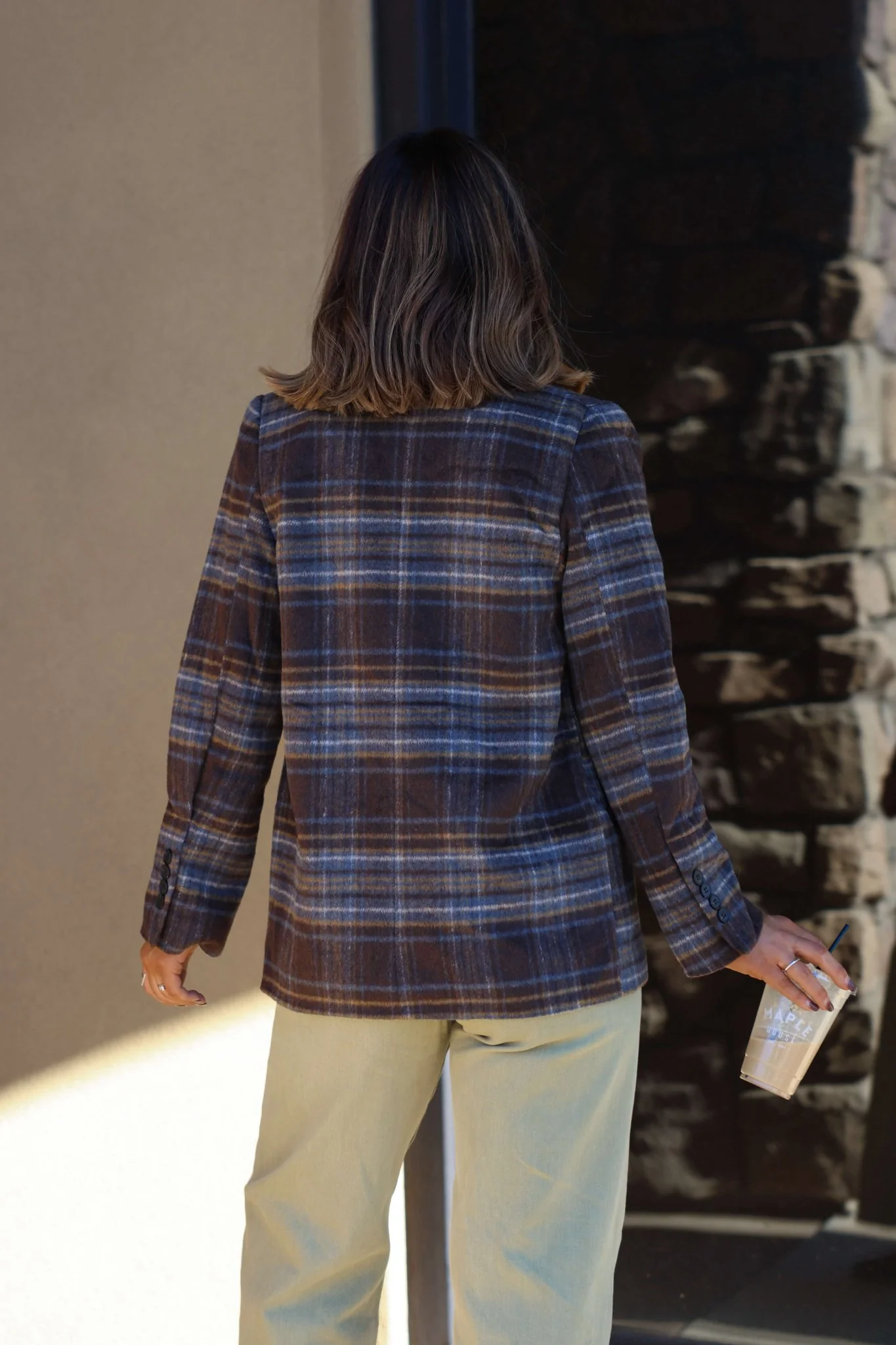 Brown Plaid Blazer Jacket - FINAL SALE - Image 7