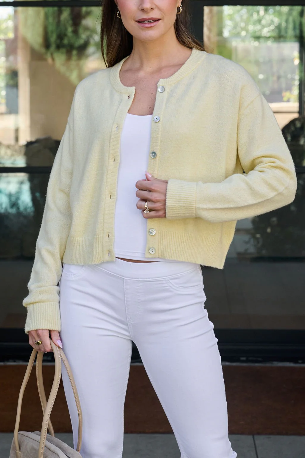 Butter Yellow Button Front Cardigan - Image 7
