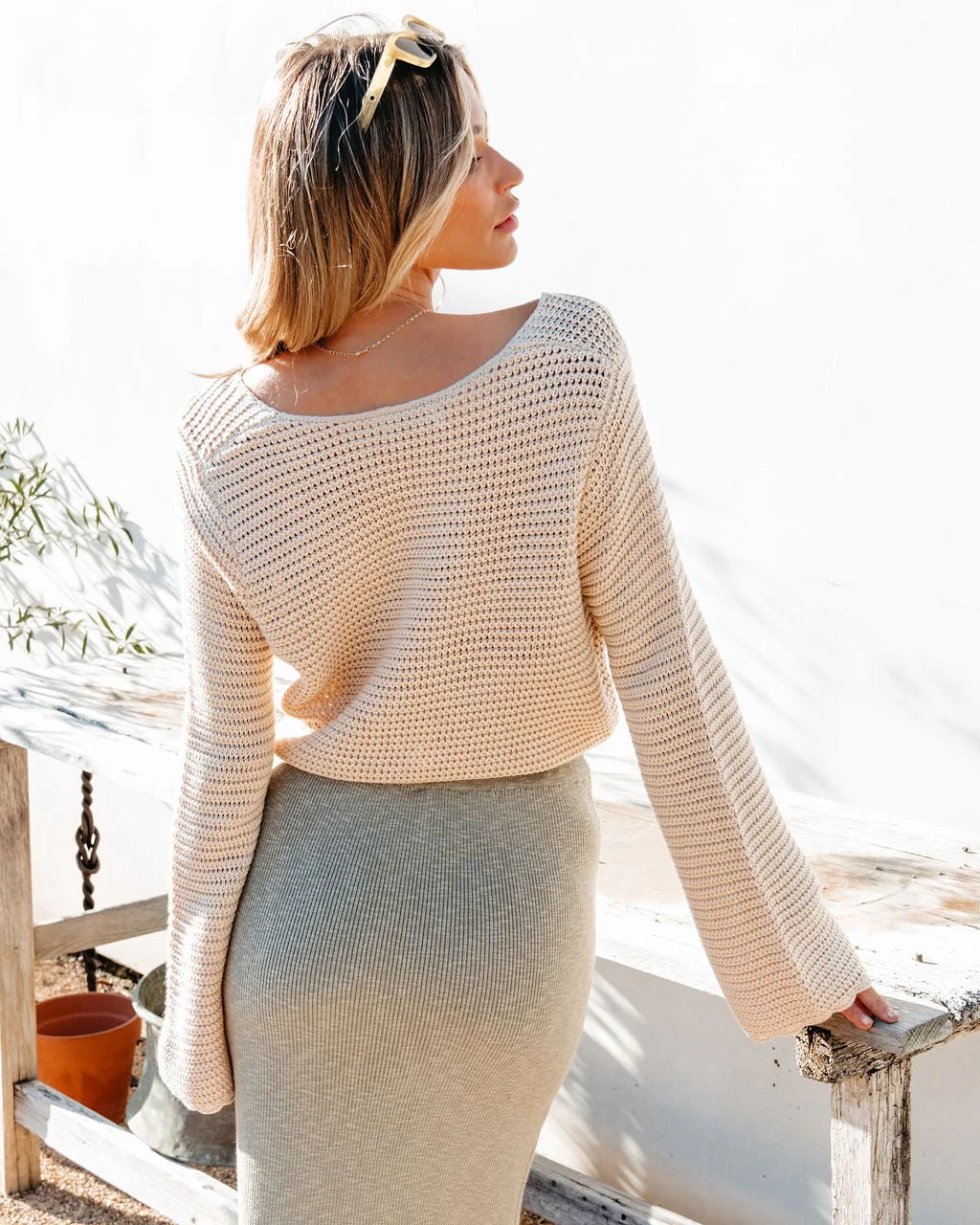 California Cinched Button Down Sweater - Image 8