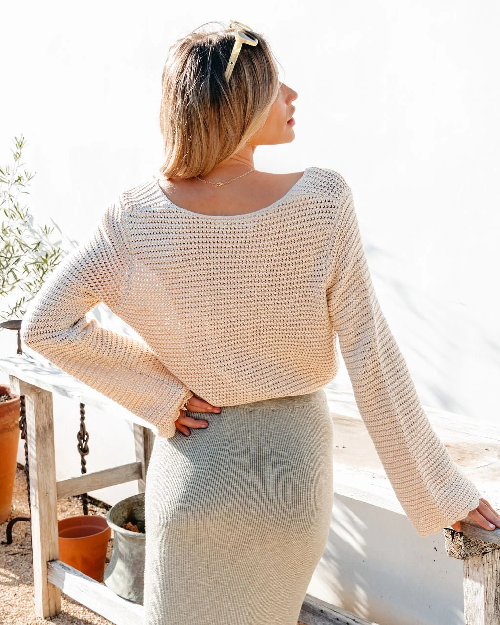 California Cinched Button Down Sweater - Image 9