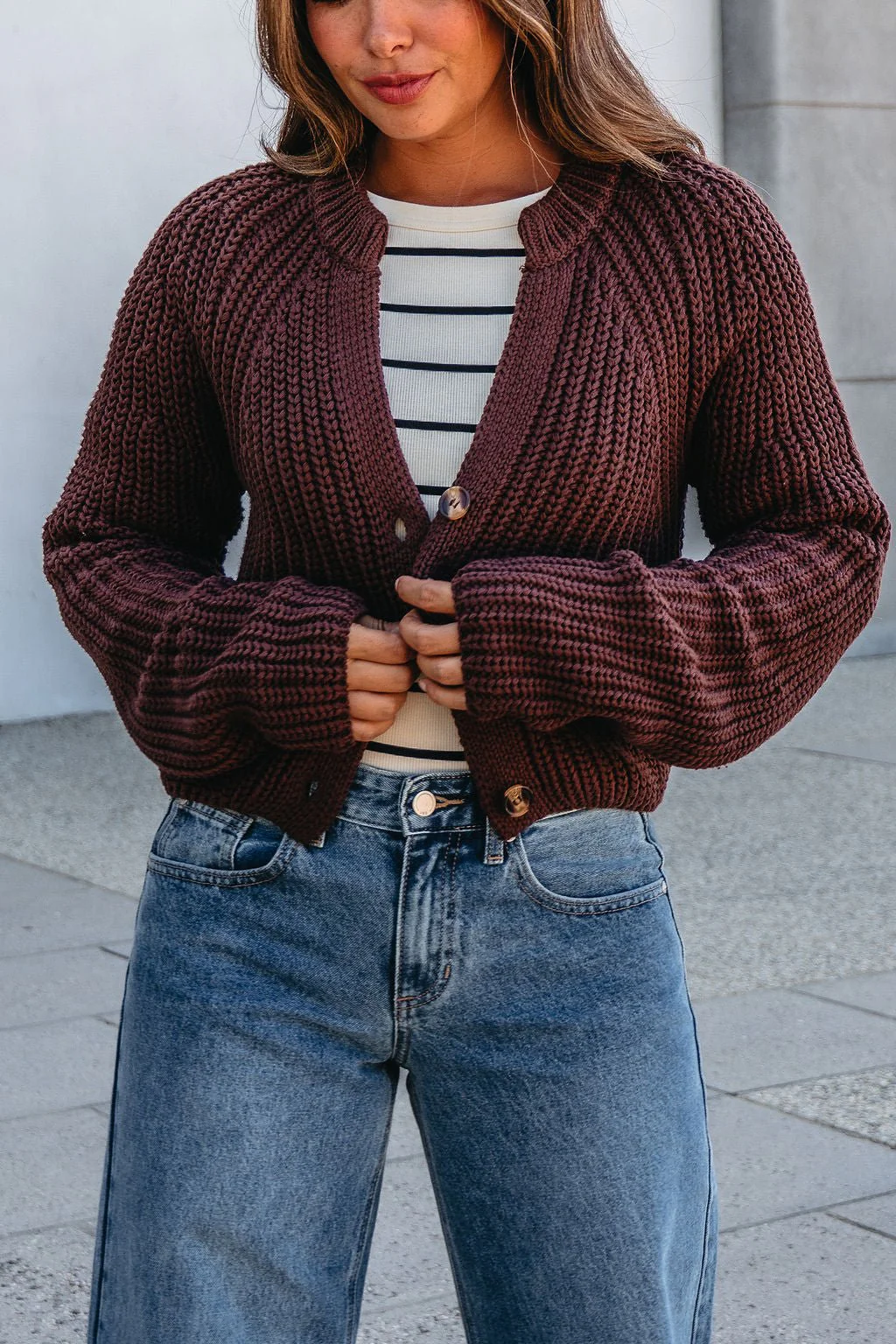 Chunky Brown Button Down Cardigan-FINAL SALE - Image 11
