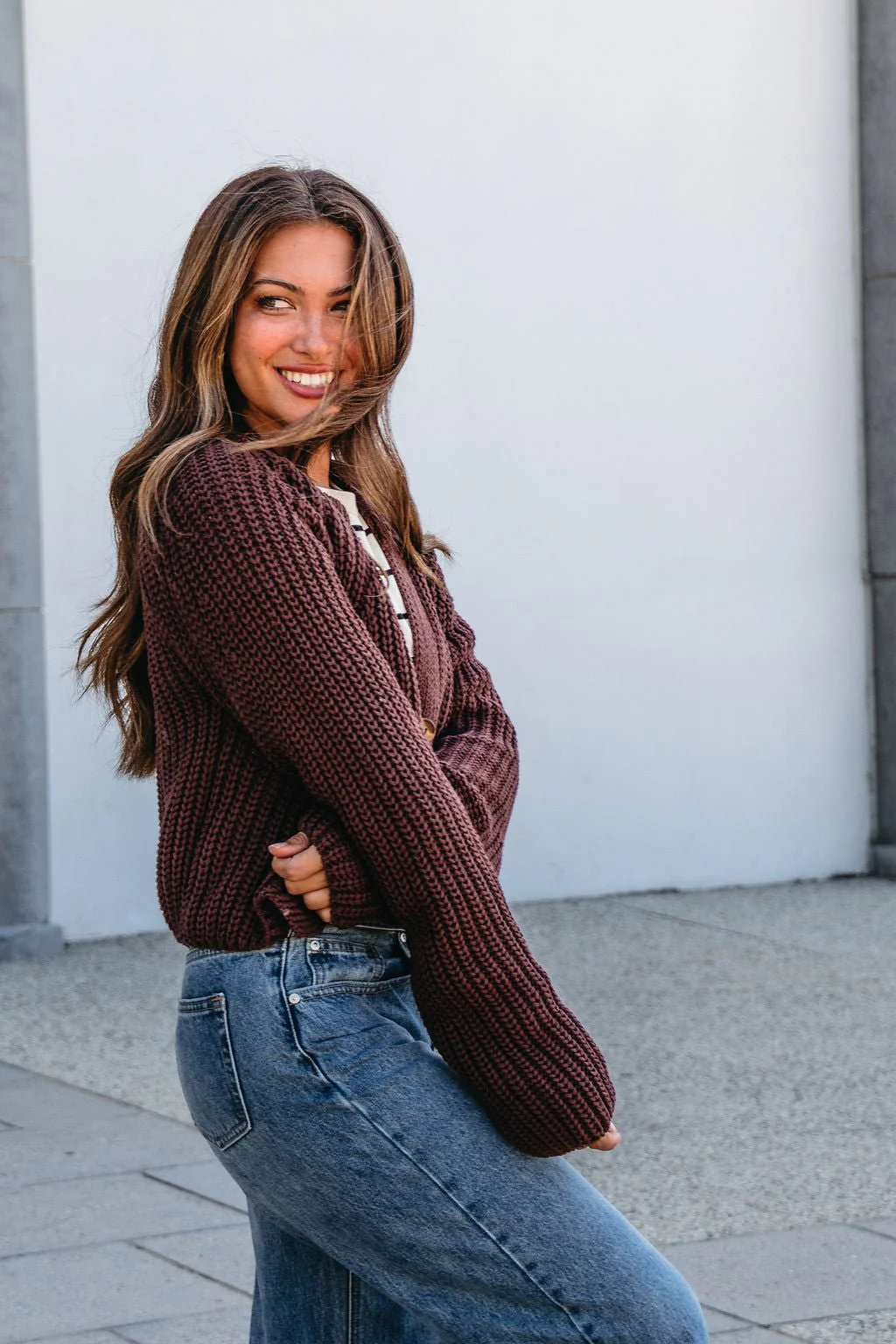 Chunky Brown Button Down Cardigan-FINAL SALE - Image 8