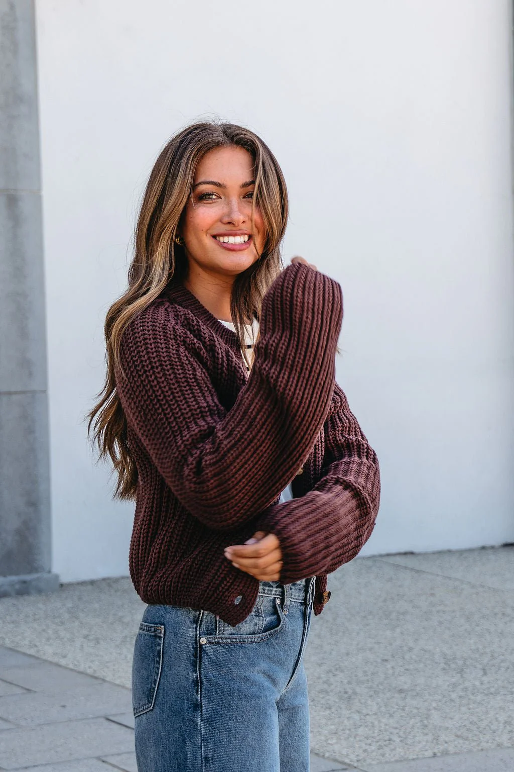 Chunky Brown Button Down Cardigan-FINAL SALE - Image 9
