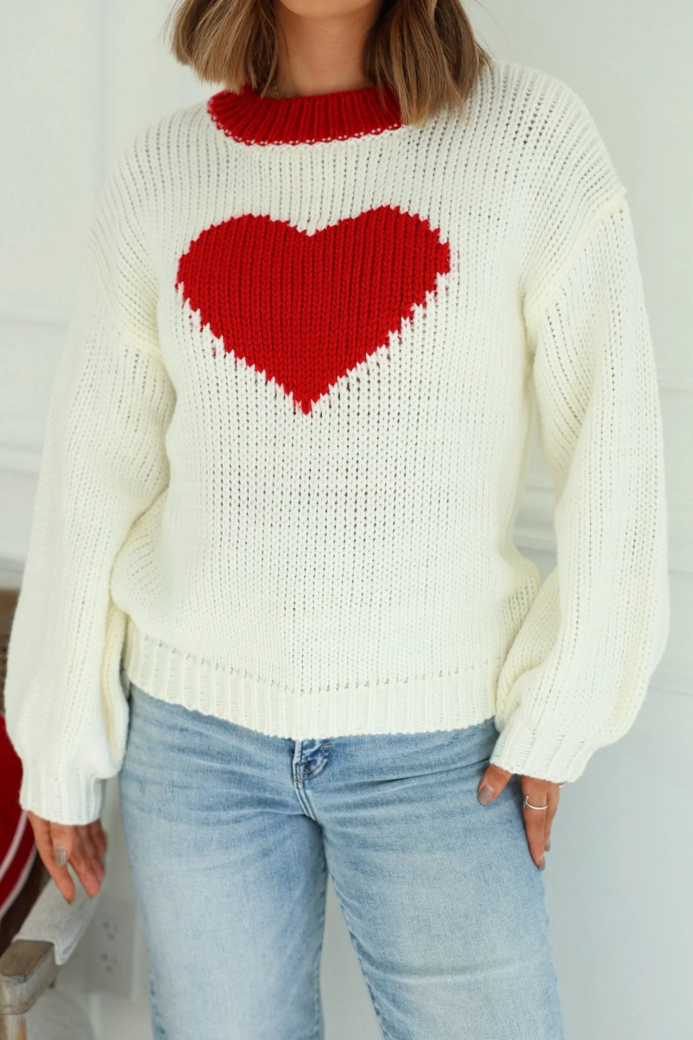 Chunky Cream Heart Shape Sweater - FINAL SALE - Image 3