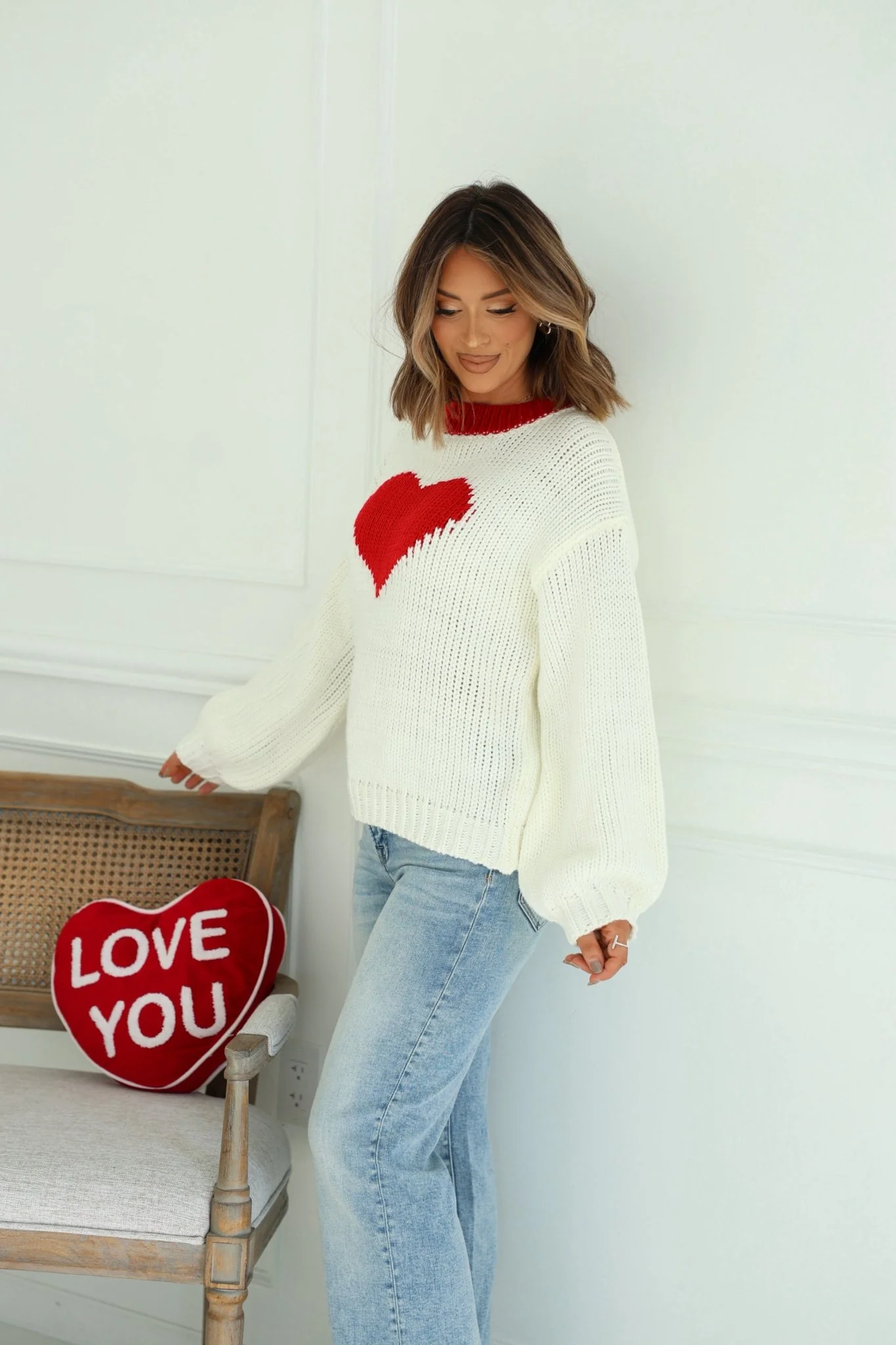 Chunky Cream Heart Shape Sweater - FINAL SALE - Image 4