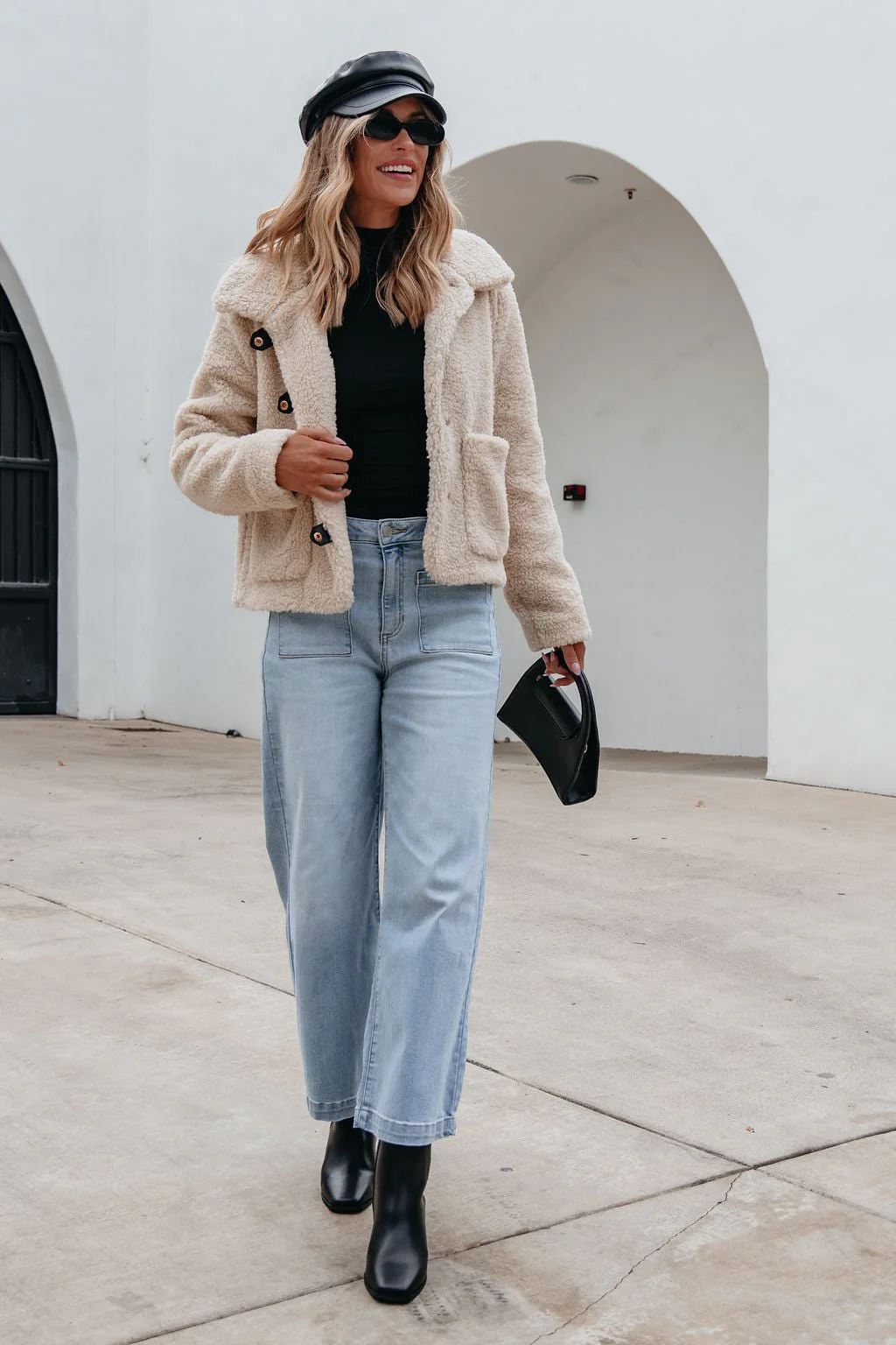 Cream Sherpa Button Up Jacket-FINAL SALE - Image 2