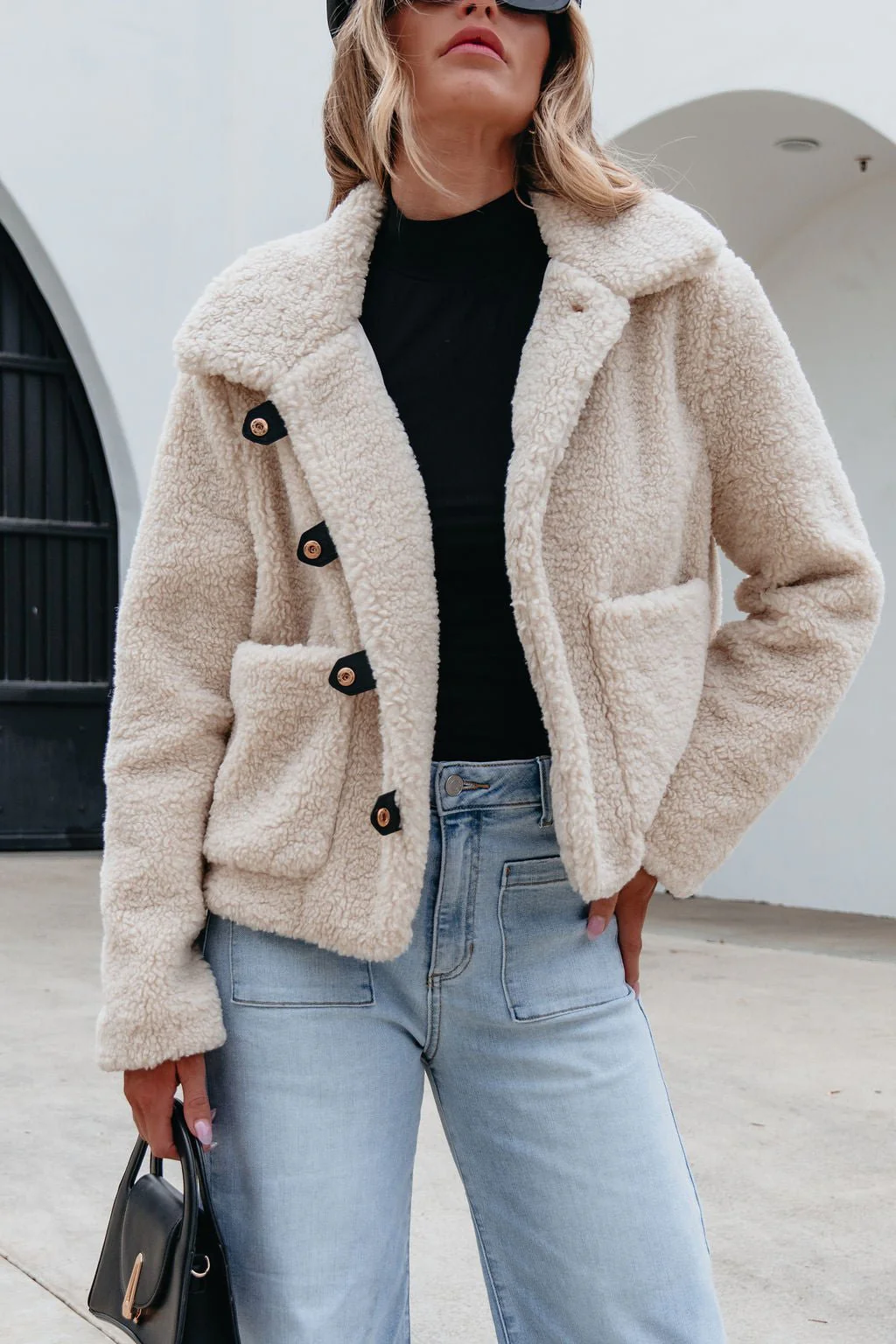 Cream Sherpa Button Up Jacket-FINAL SALE - Image 8