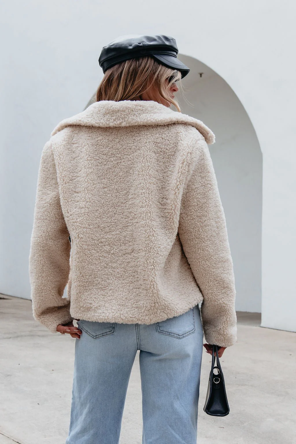 Cream Sherpa Button Up Jacket-FINAL SALE - Image 9