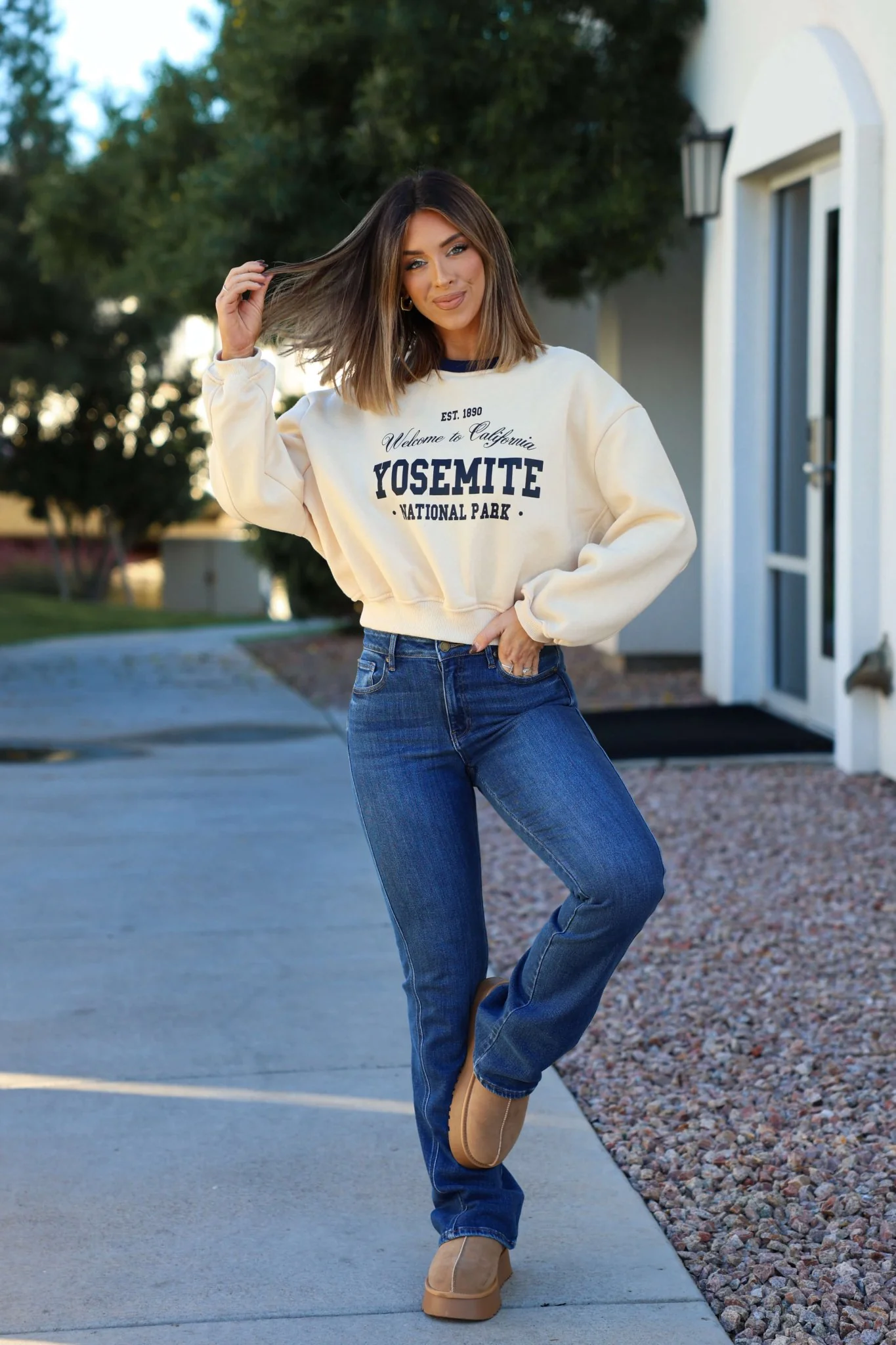 Cream Yosemite Graphic Crewneck Pullover - FINAL SALE - Image 2