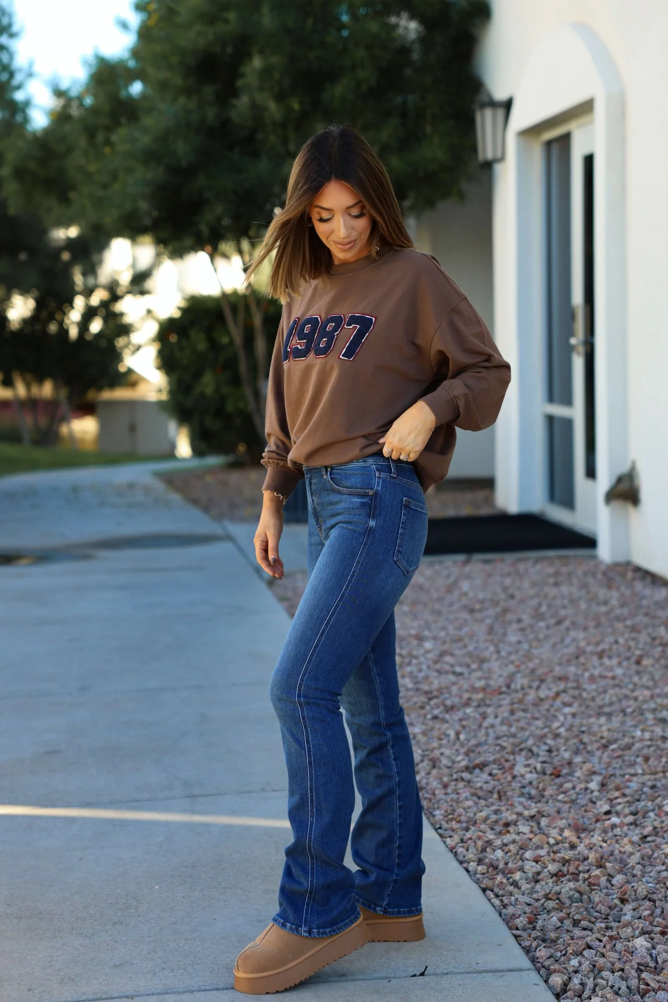 Dark Wash Mid Rise Bootcut Jeans - FINAL SALE - Image 3