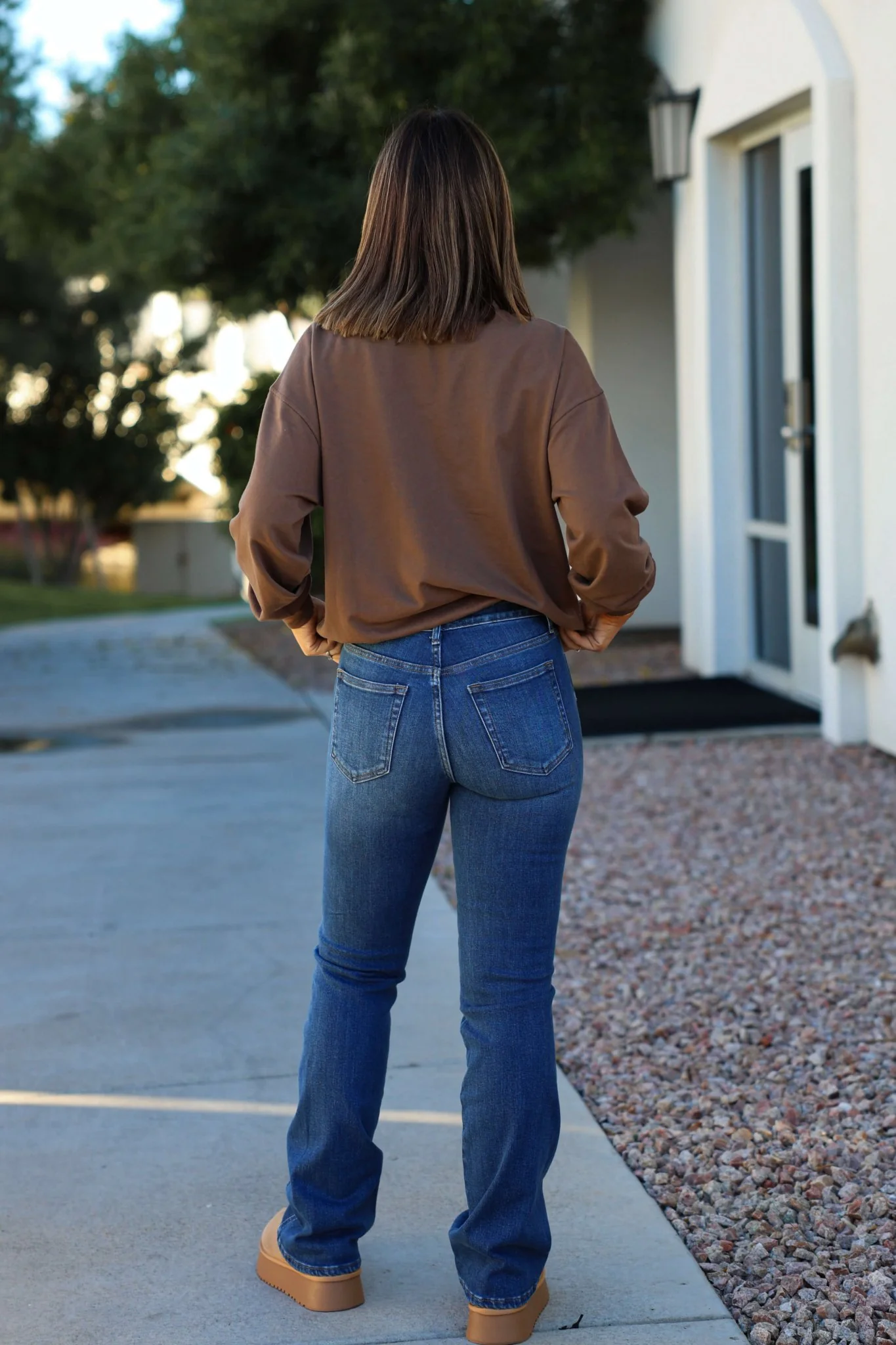Dark Wash Mid Rise Bootcut Jeans - FINAL SALE - Image 4
