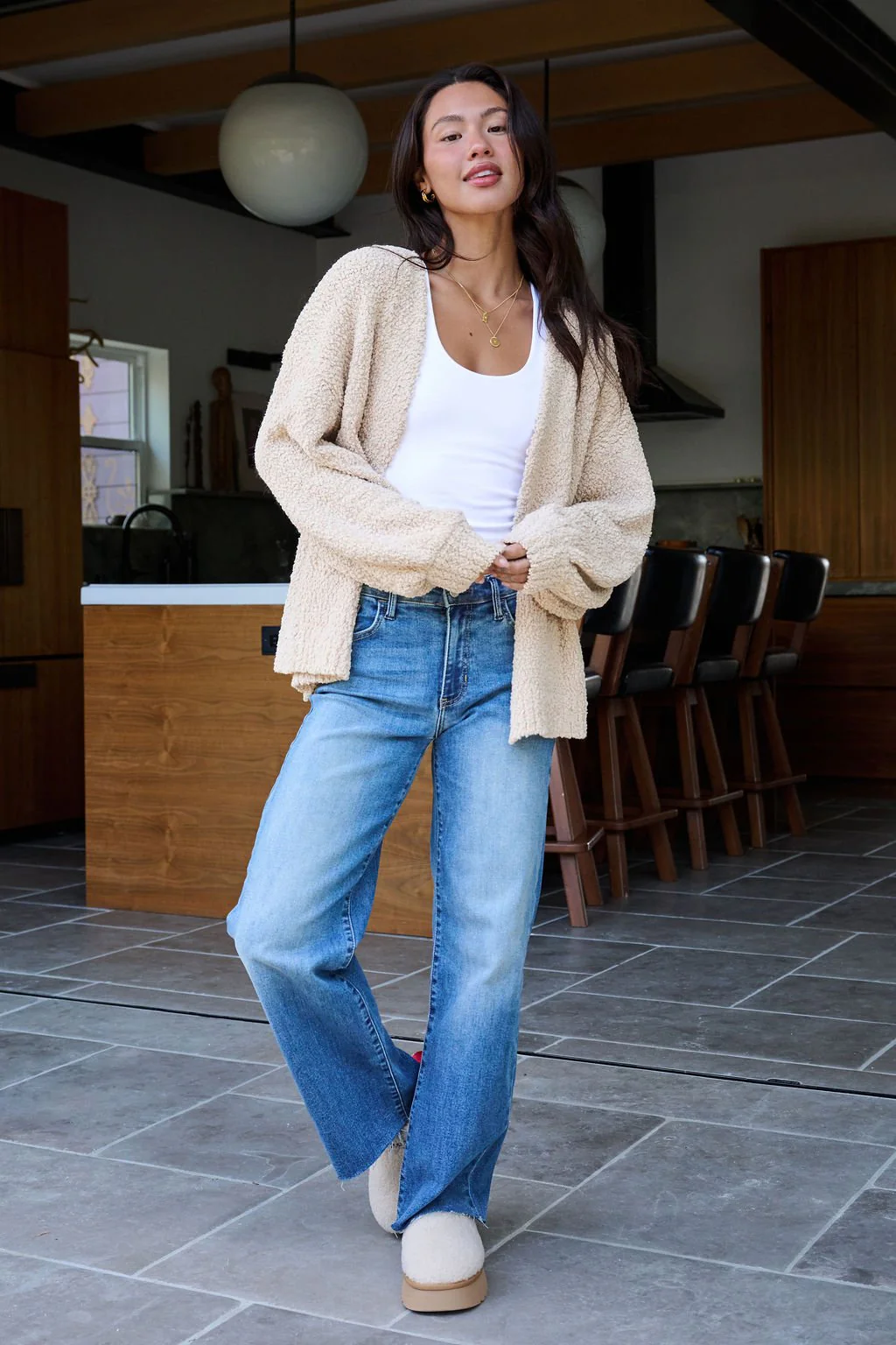 Desert Rose Popcorn Textured Open Front Cardigan - FINAL SALE - Image 4