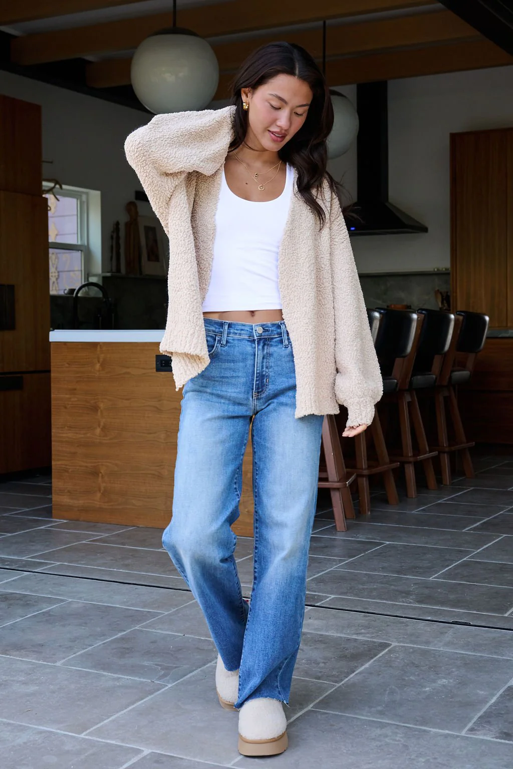 Desert Rose Popcorn Textured Open Front Cardigan - FINAL SALE - Image 6