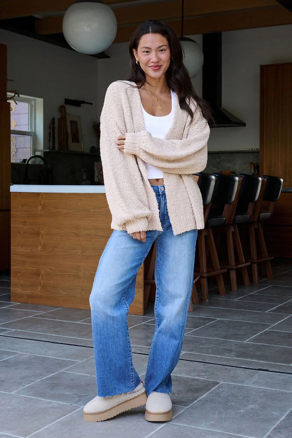 Desert Rose Popcorn Textured Open Front Cardigan - FINAL SALE - Image 8