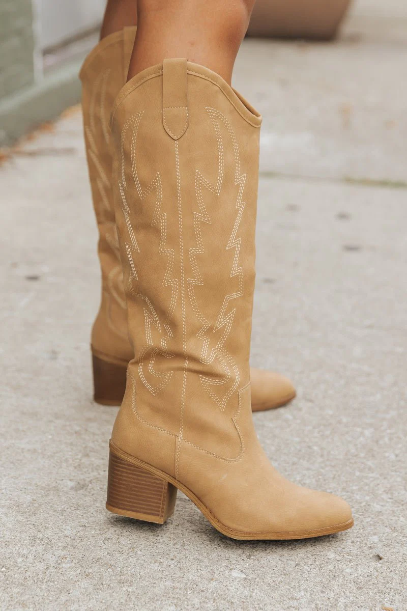 Dirty Laundry Upwind Western Boots - Camel - Image 4