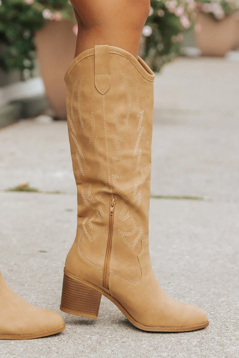 Dirty Laundry Upwind Western Boots - Camel - Image 5