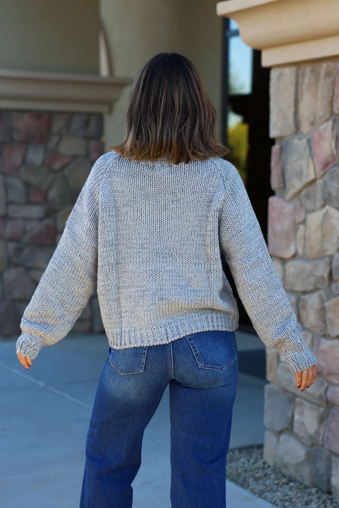 Elan Grey Ski Ribbed Sweater - FINAL SALE - Image 6
