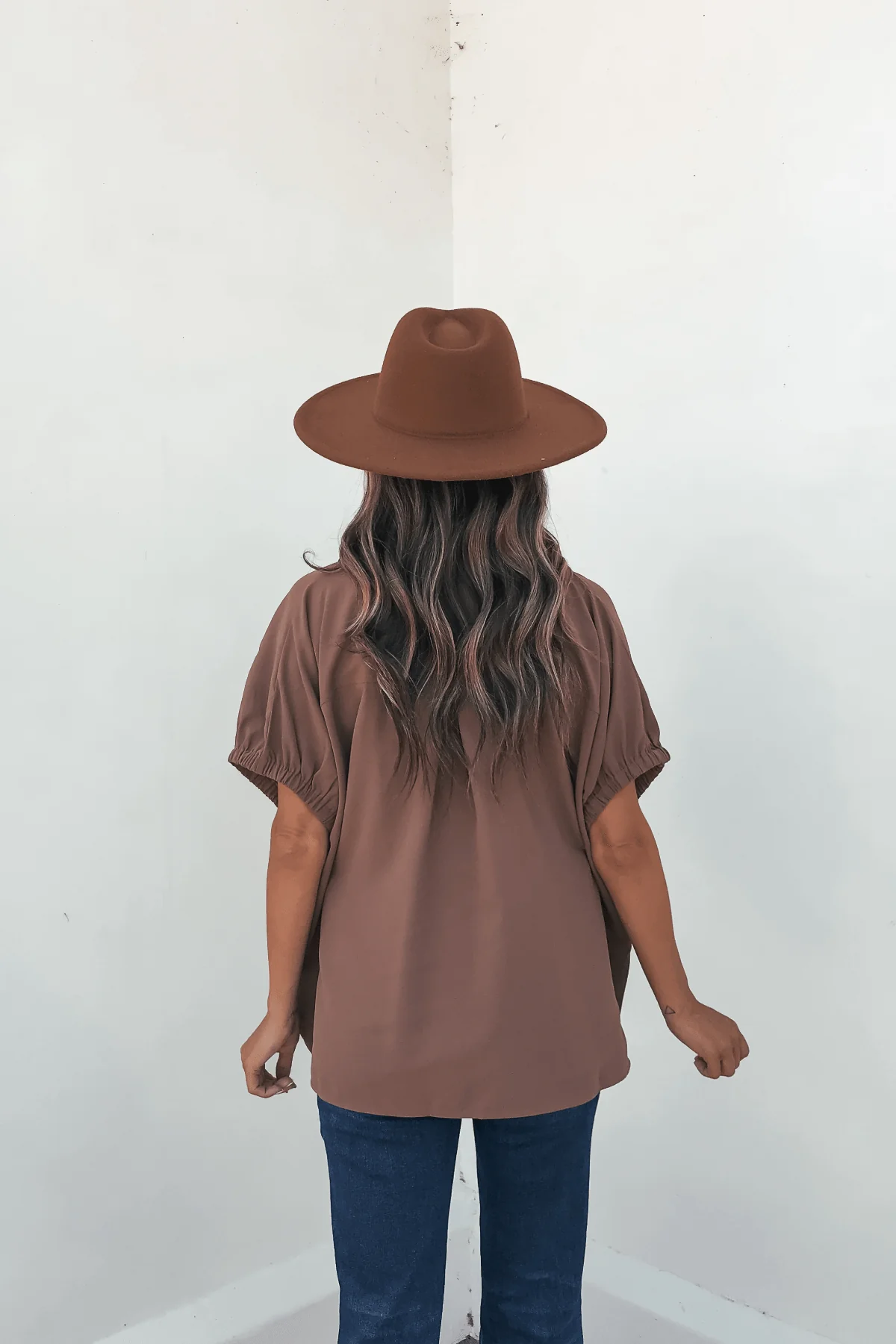 Ellis Camel Split Collared Top - FINAL SALE - Image 4