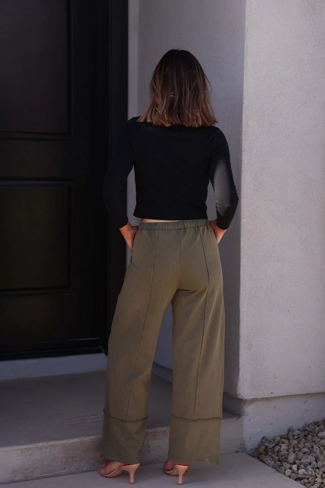 Eloise Black Ribbed Button Down Top - FINAL SALE - Image 4