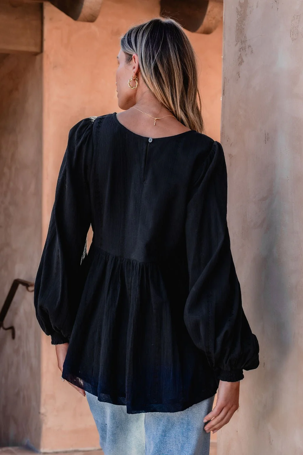 Flowy Black Ruffled Tunic - FINAL SALE - Image 6