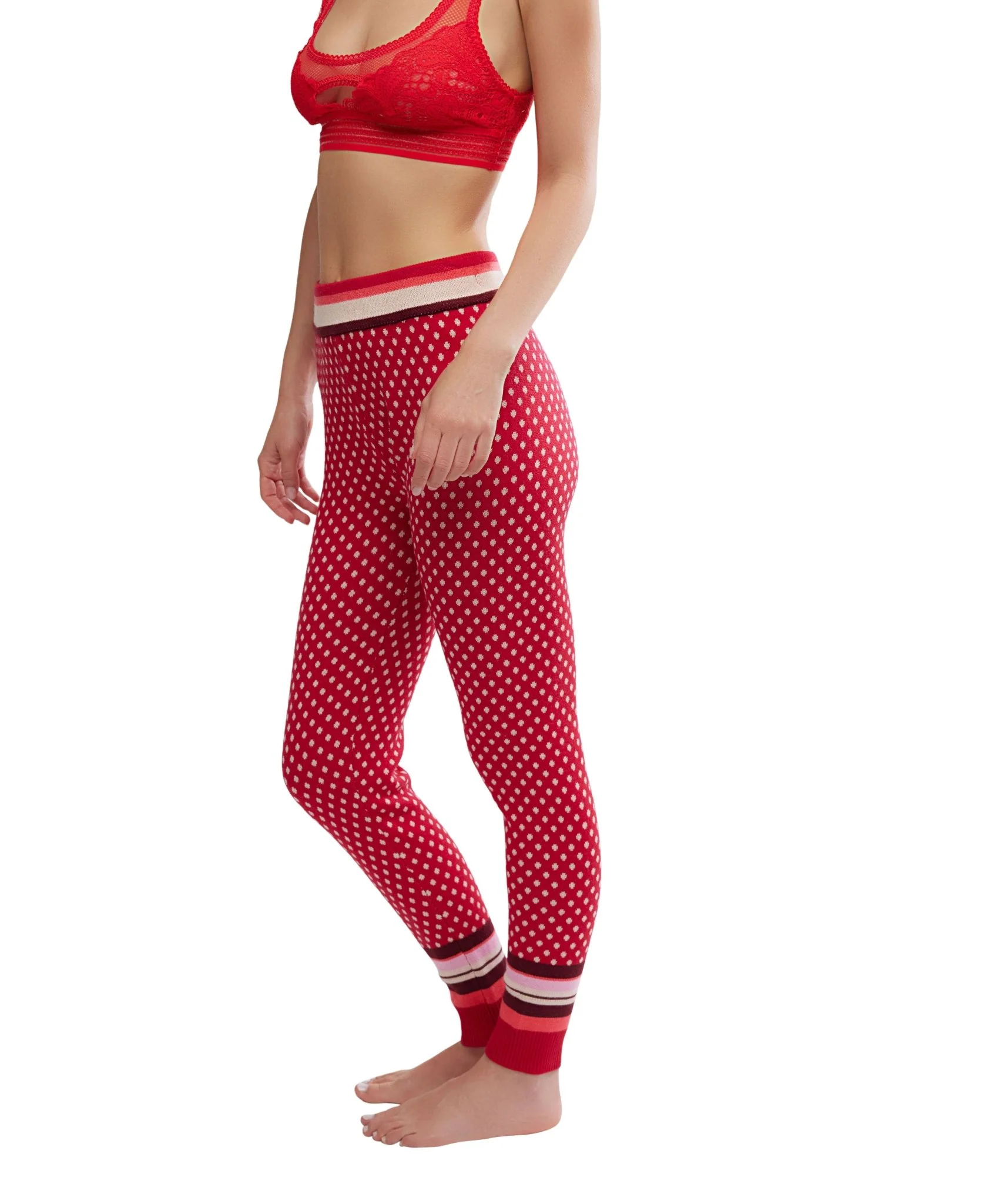 Free People Falala Red Peppermint Dot Leggings - FINAL SALE - Image 3