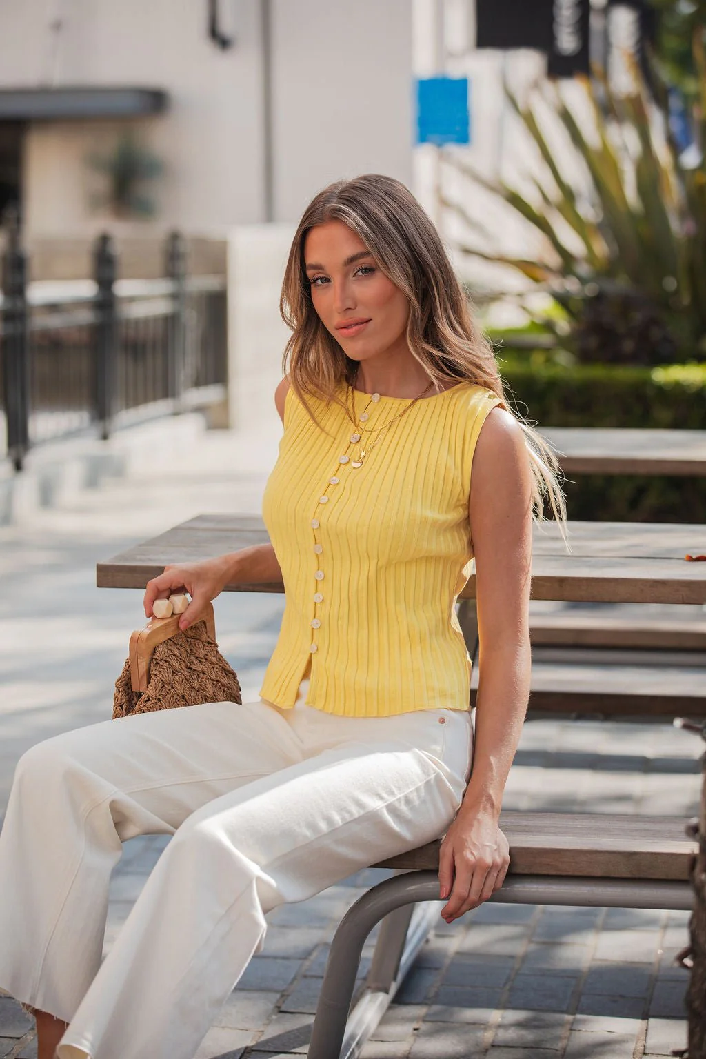 Free People Tilly Yellow Vest - Image 5