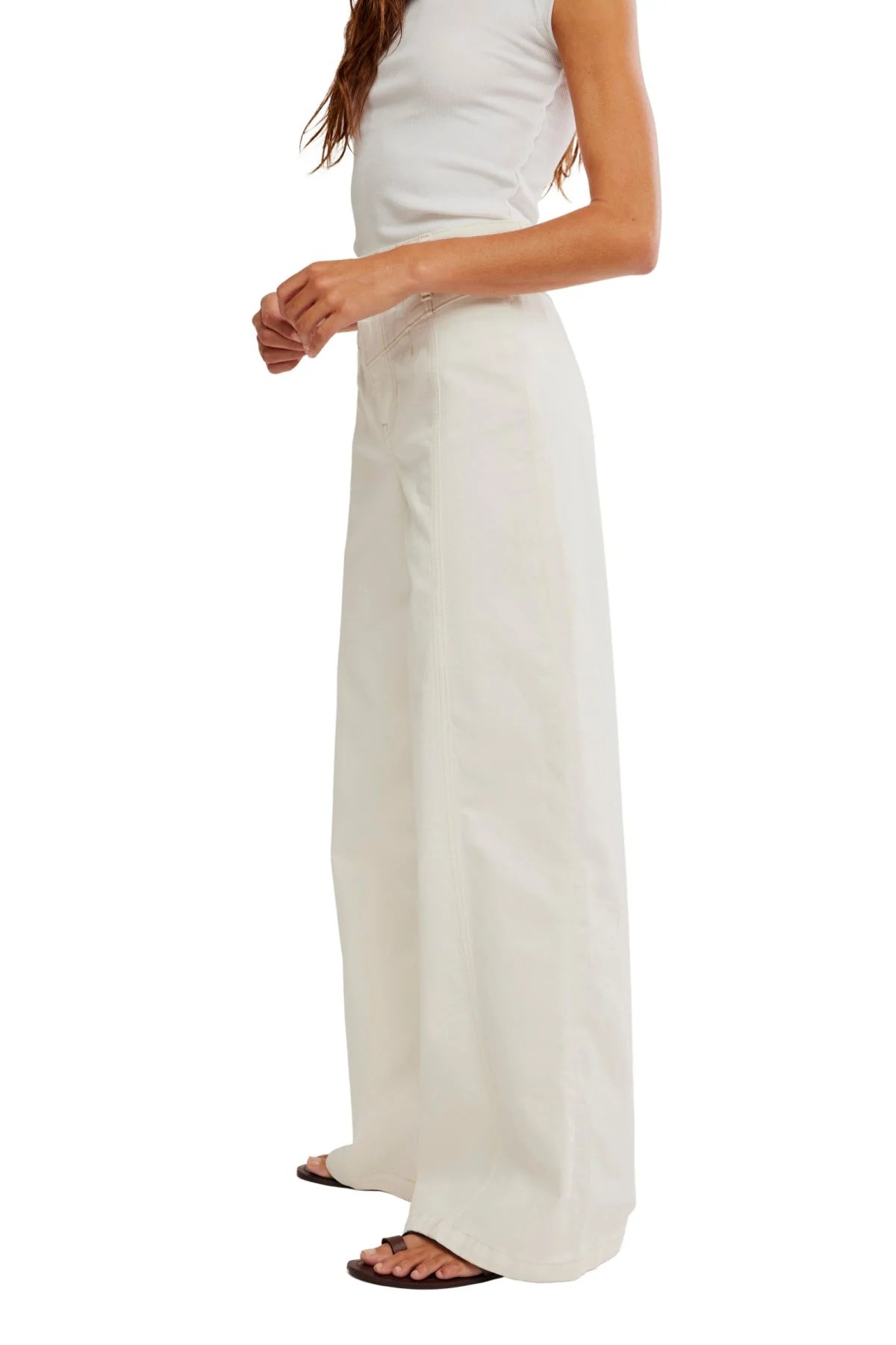Free People White Libre Wide Leg Jeans - Image 3