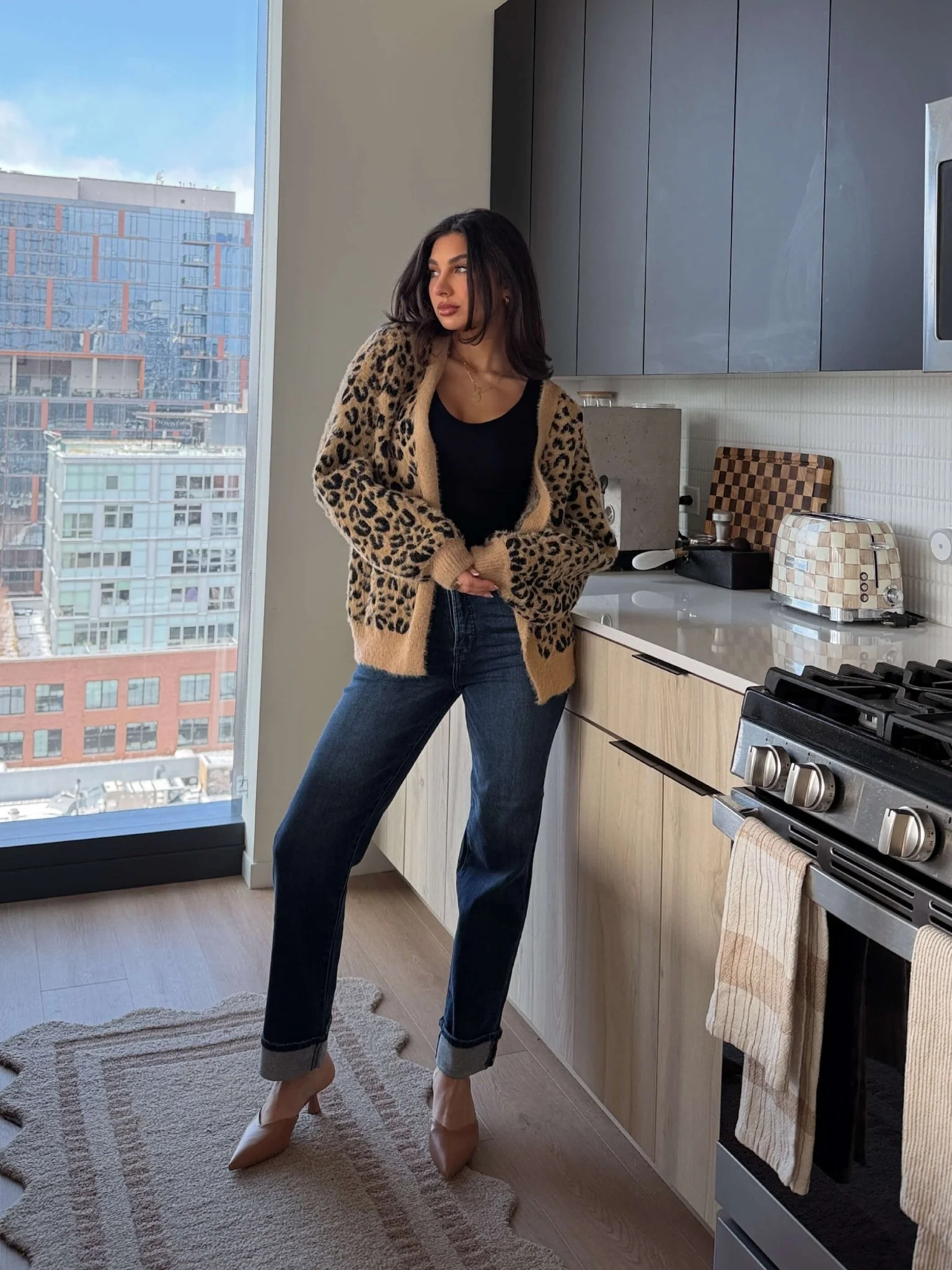 Fuzzy Tan Leopard Open Front Cardigan - FINAL SALE