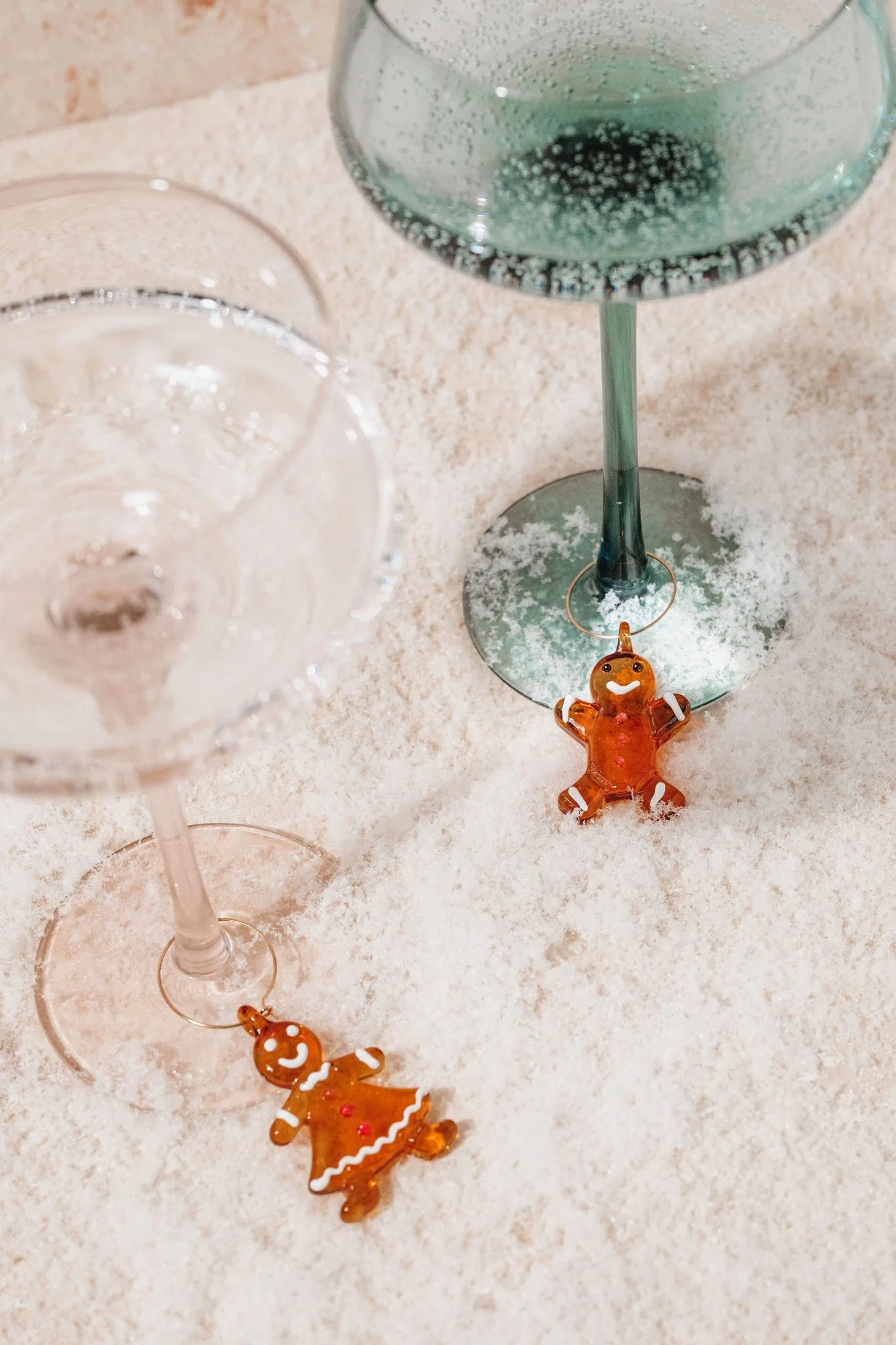 Gingerbread Glass Wine Charms - FINAL SALE