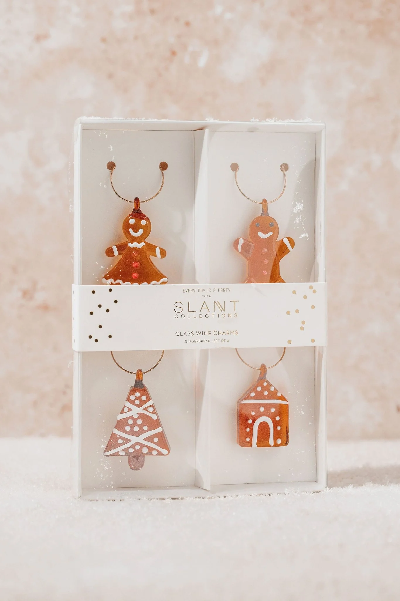 Gingerbread Glass Wine Charms - FINAL SALE - Image 2