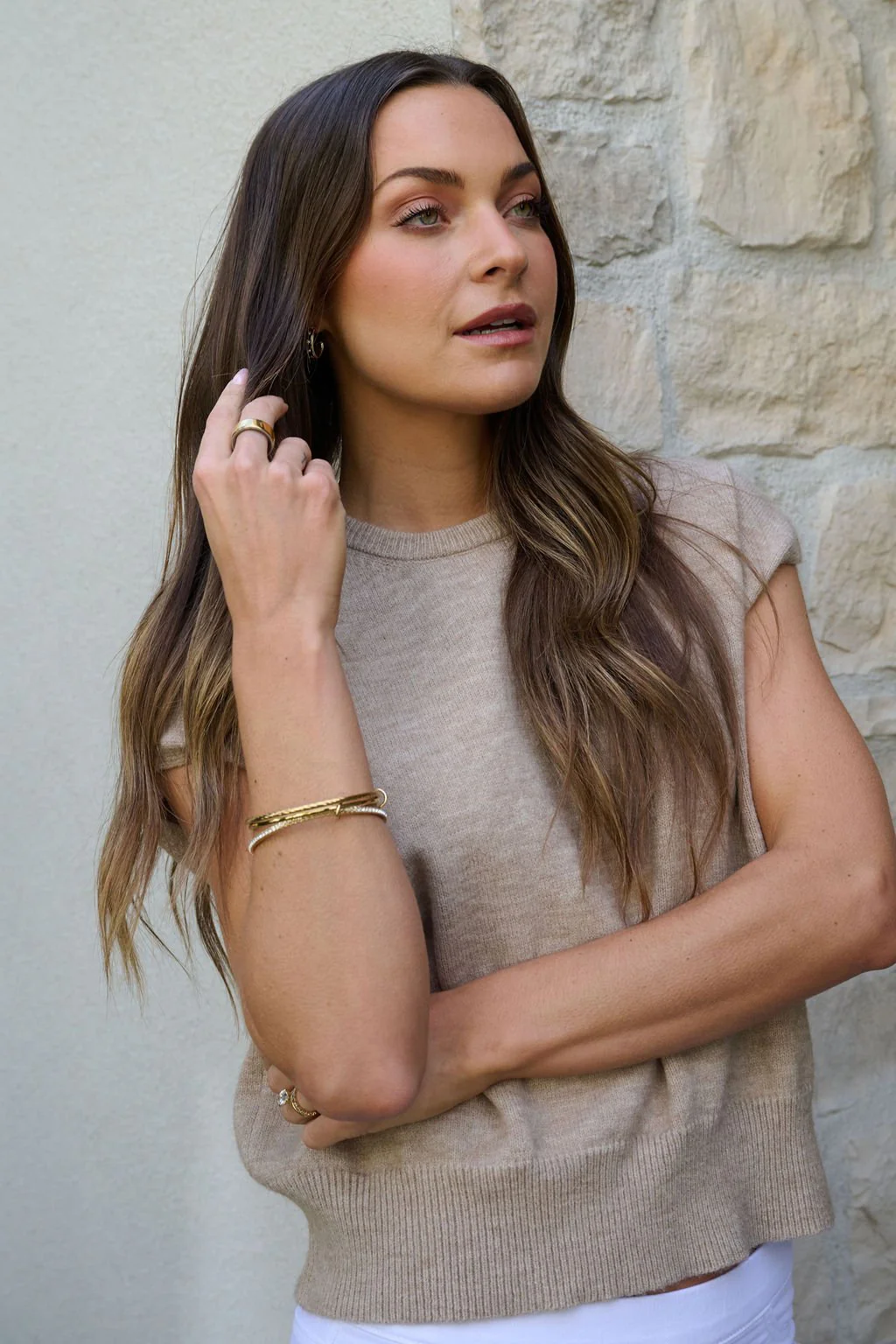 Gold Double Layered Bracelet Set - Image 3
