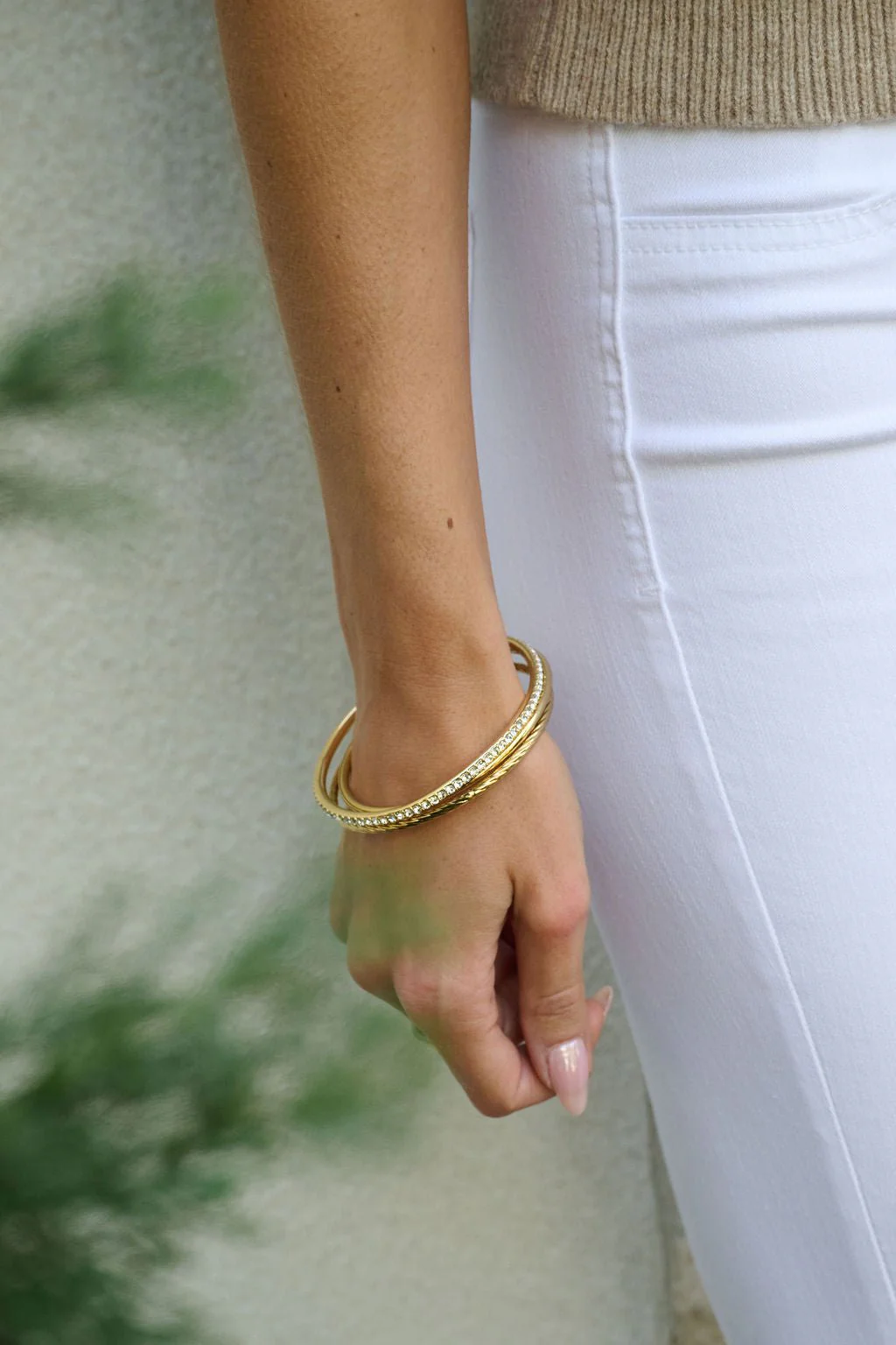 Gold Double Layered Bracelet Set - Image 4