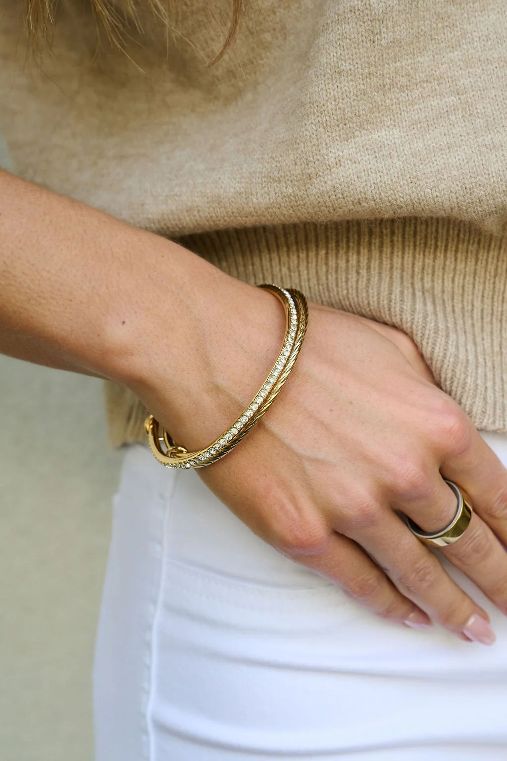 Gold Double Layered Bracelet Set - Image 5
