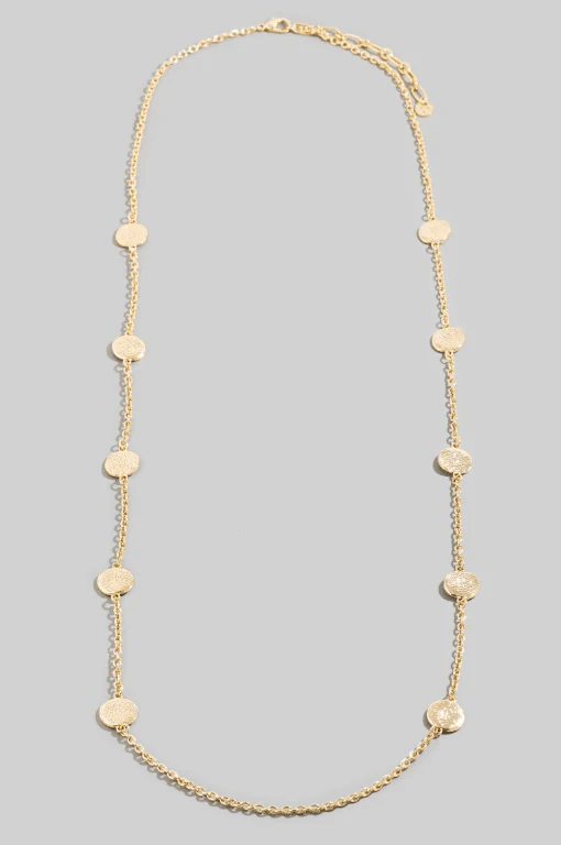 Gold Double Layered Chain Coin Necklace - FINAL SALE - Image 4