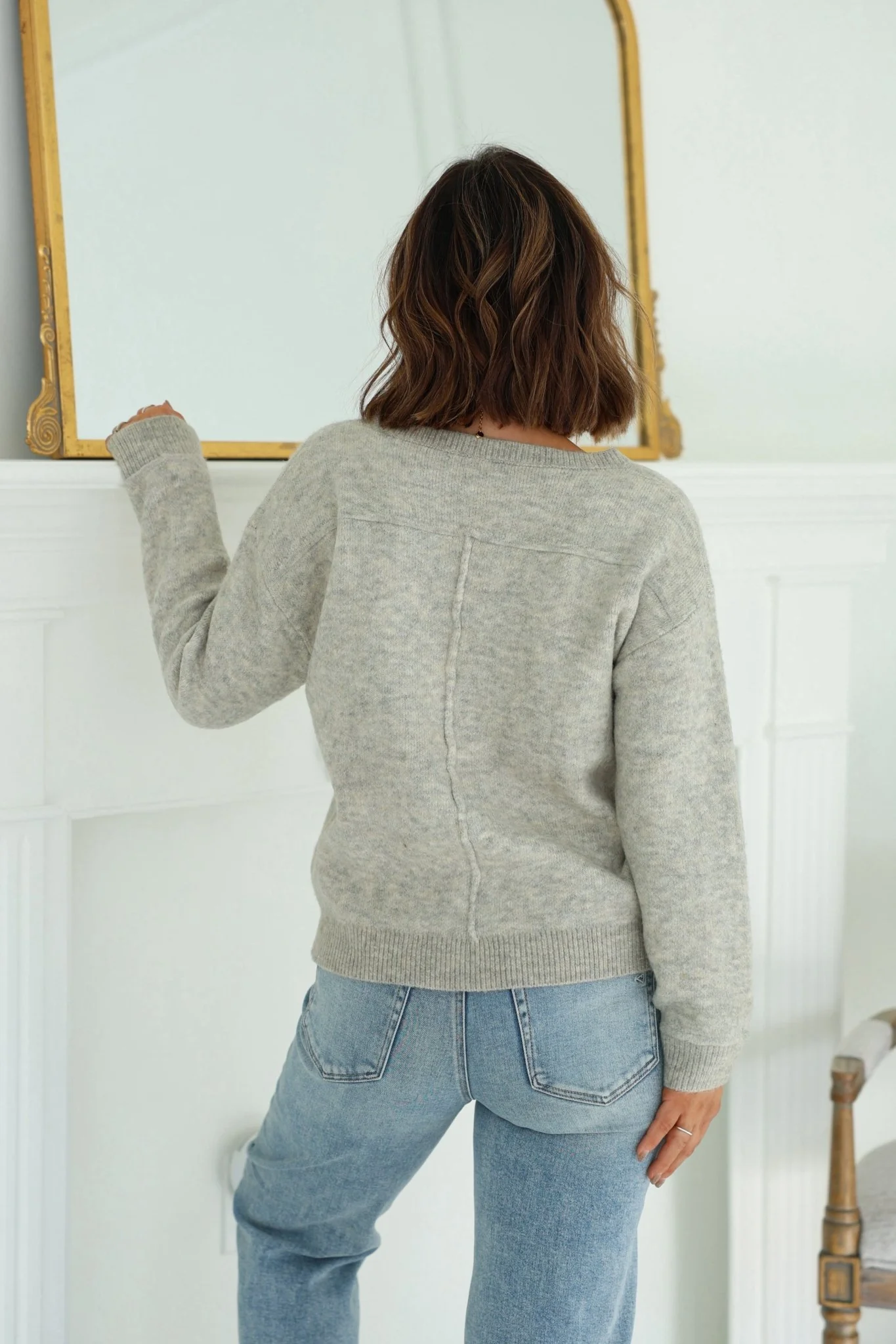 Grey and White Heart Shape Sweater - FINAL SALE - Image 5