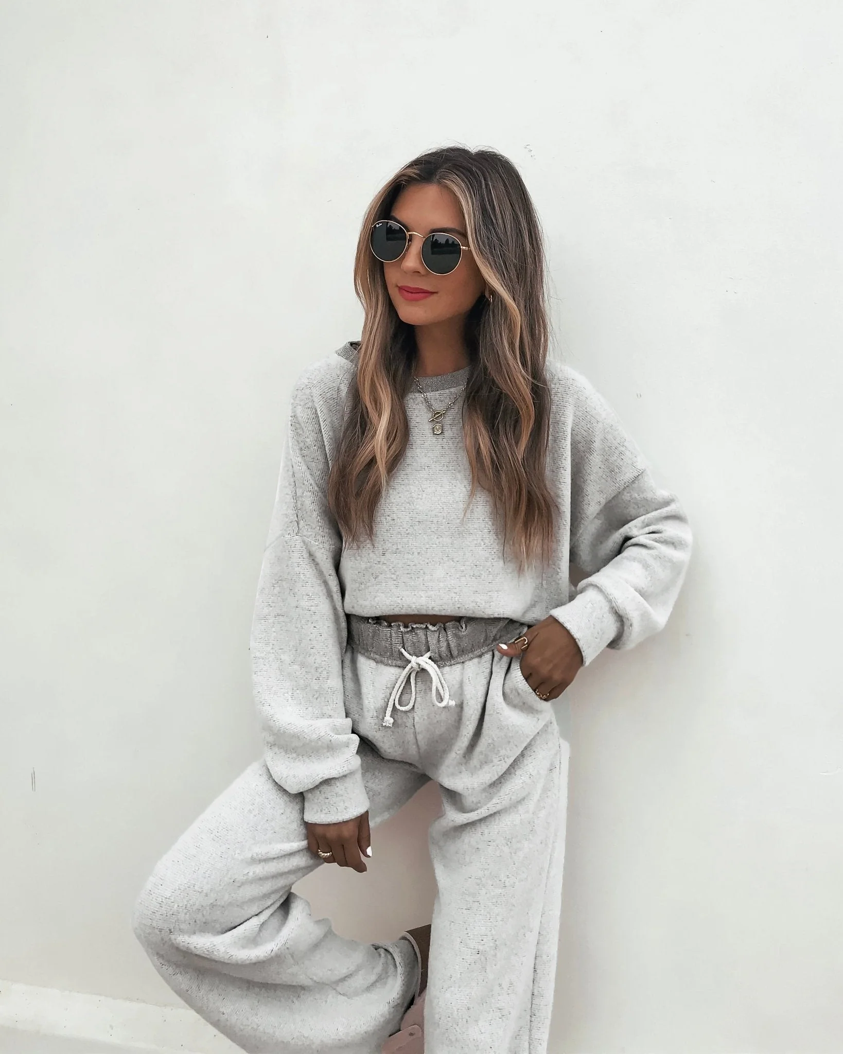 Grey Brushed Lounge Sweatpants - FINAL SALE - Image 3