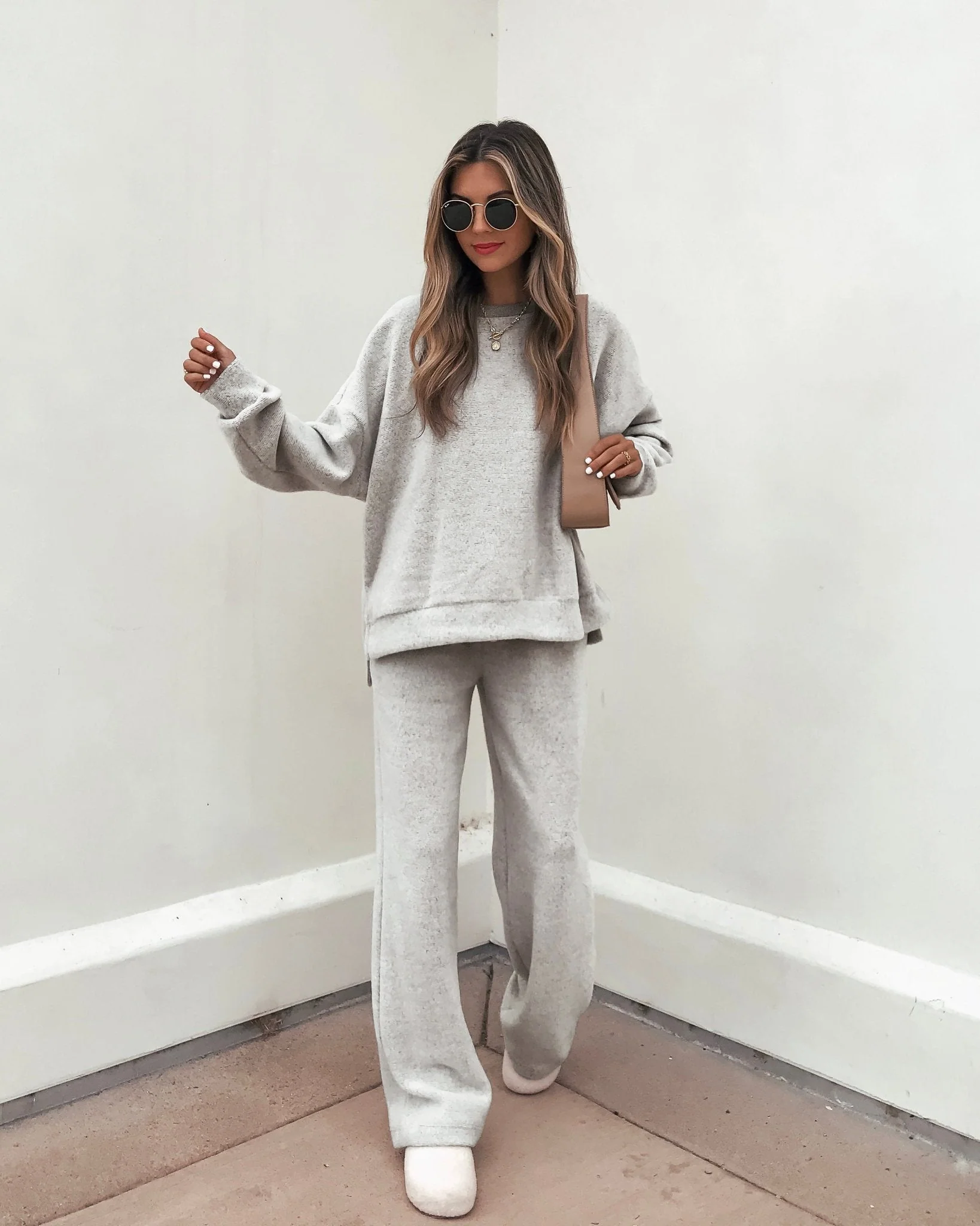 Grey Brushed Lounge Sweatshirt - FINAL SALE - Image 2