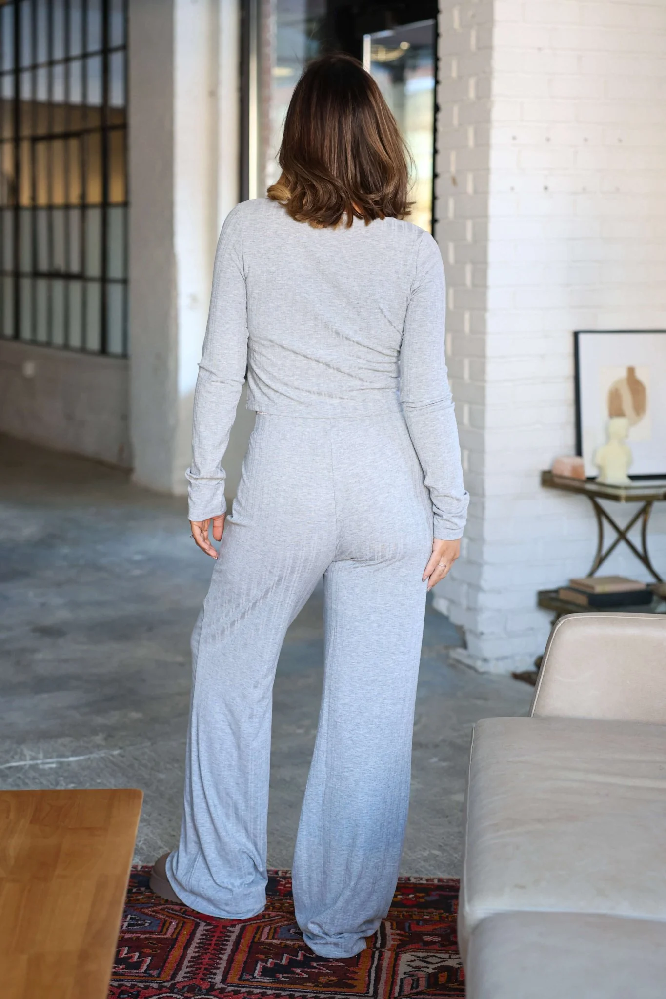 Grey Lace Trim Lounge Set - FINAL SALE - Image 6
